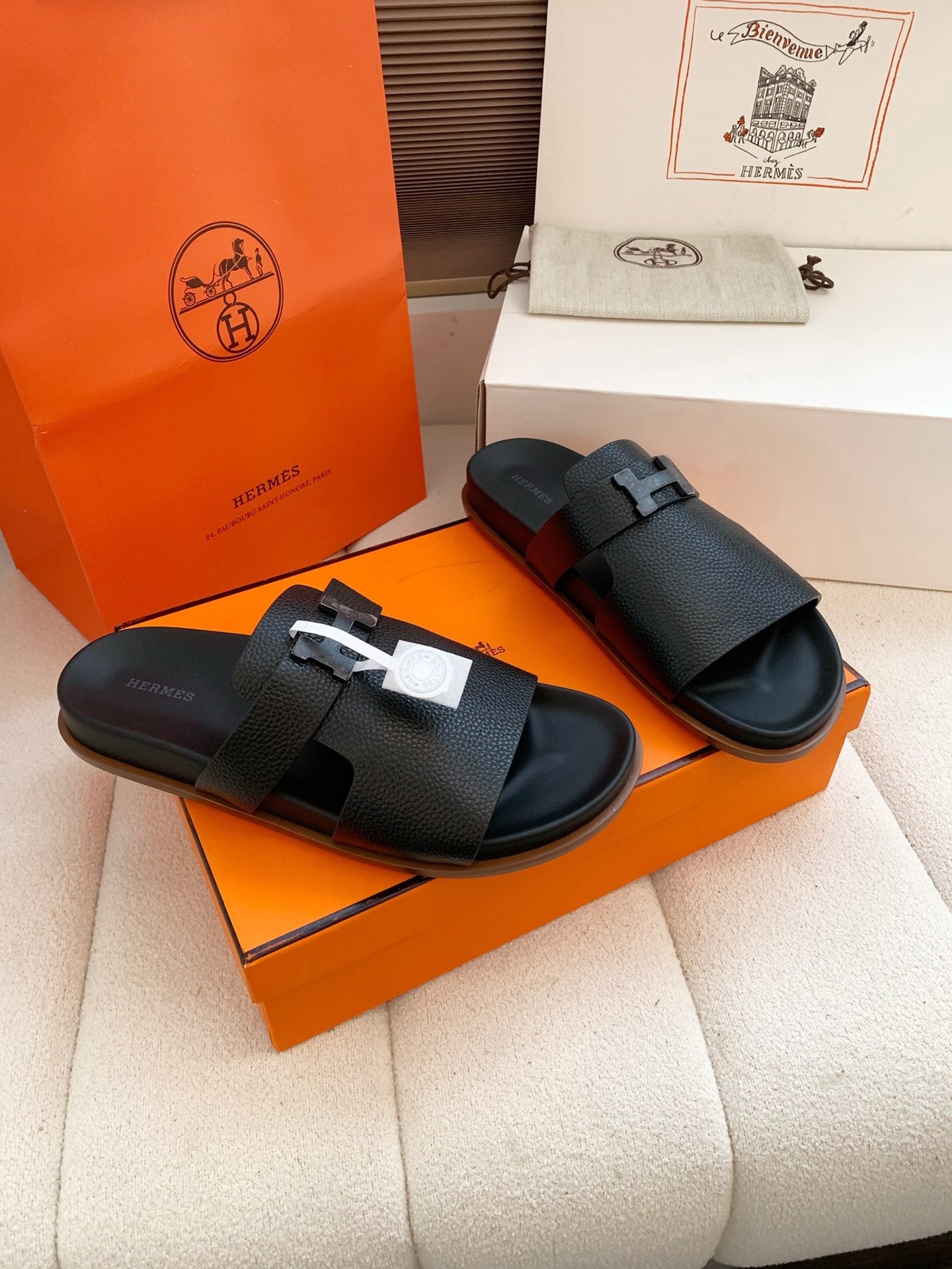 HM Men Jaures Sandal Black Cowhide 614861