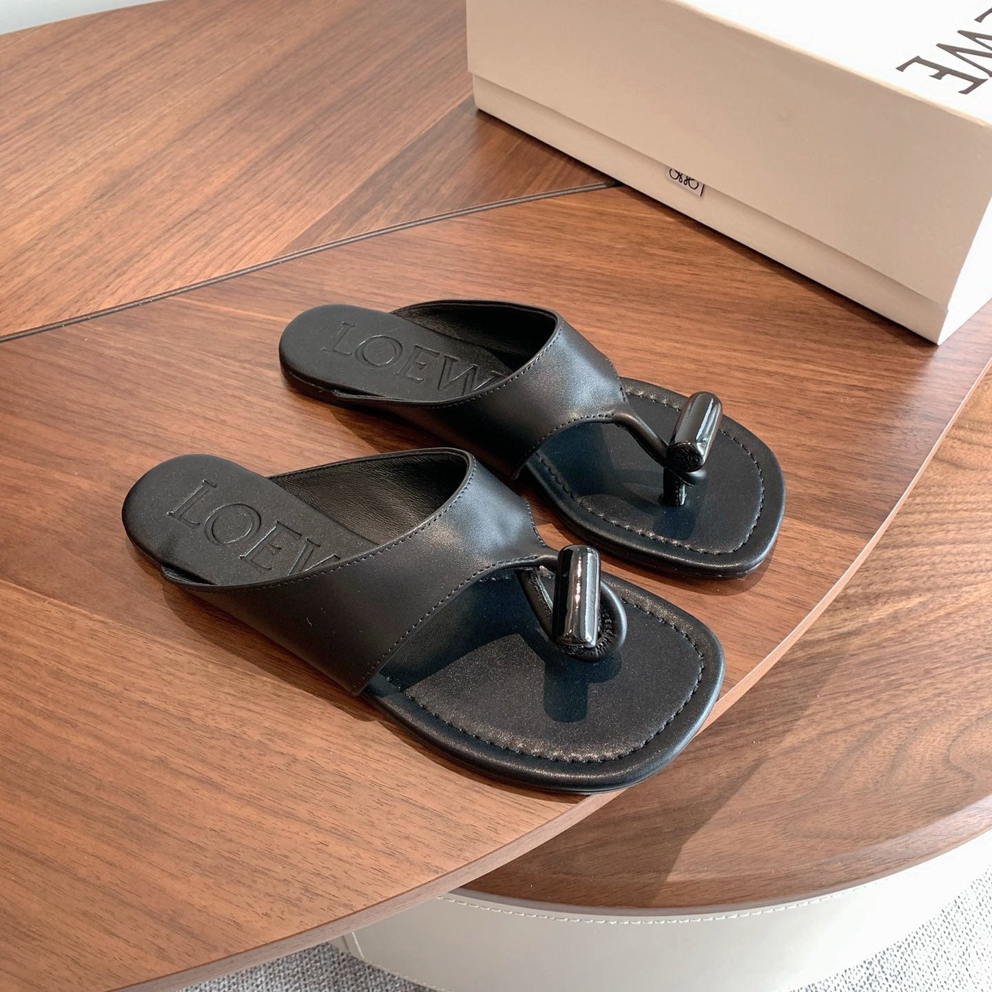 Loewe Toggle Sandals Black Leather 878017
