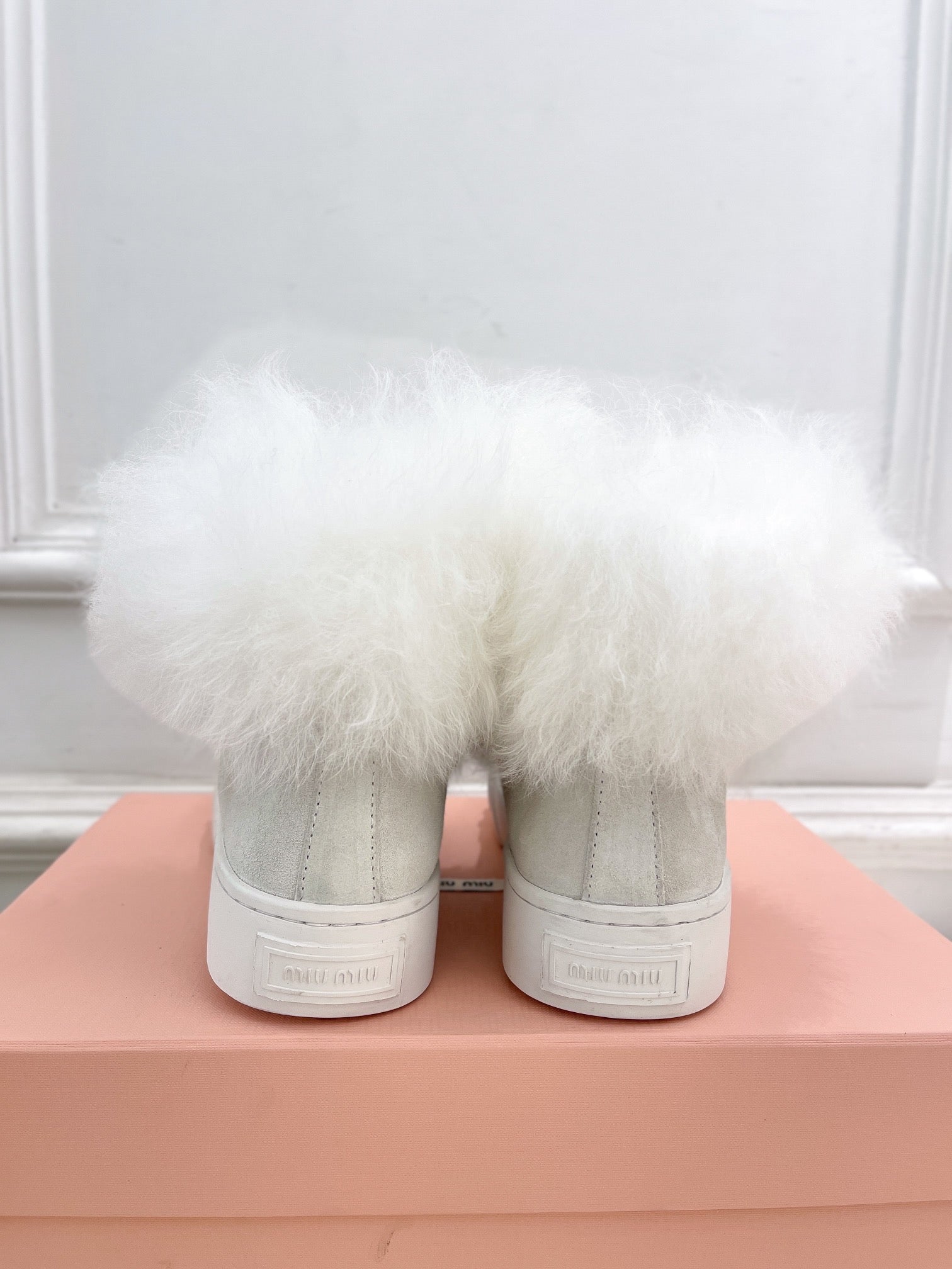 Miu Ankle Boots Smoke Gray Wool