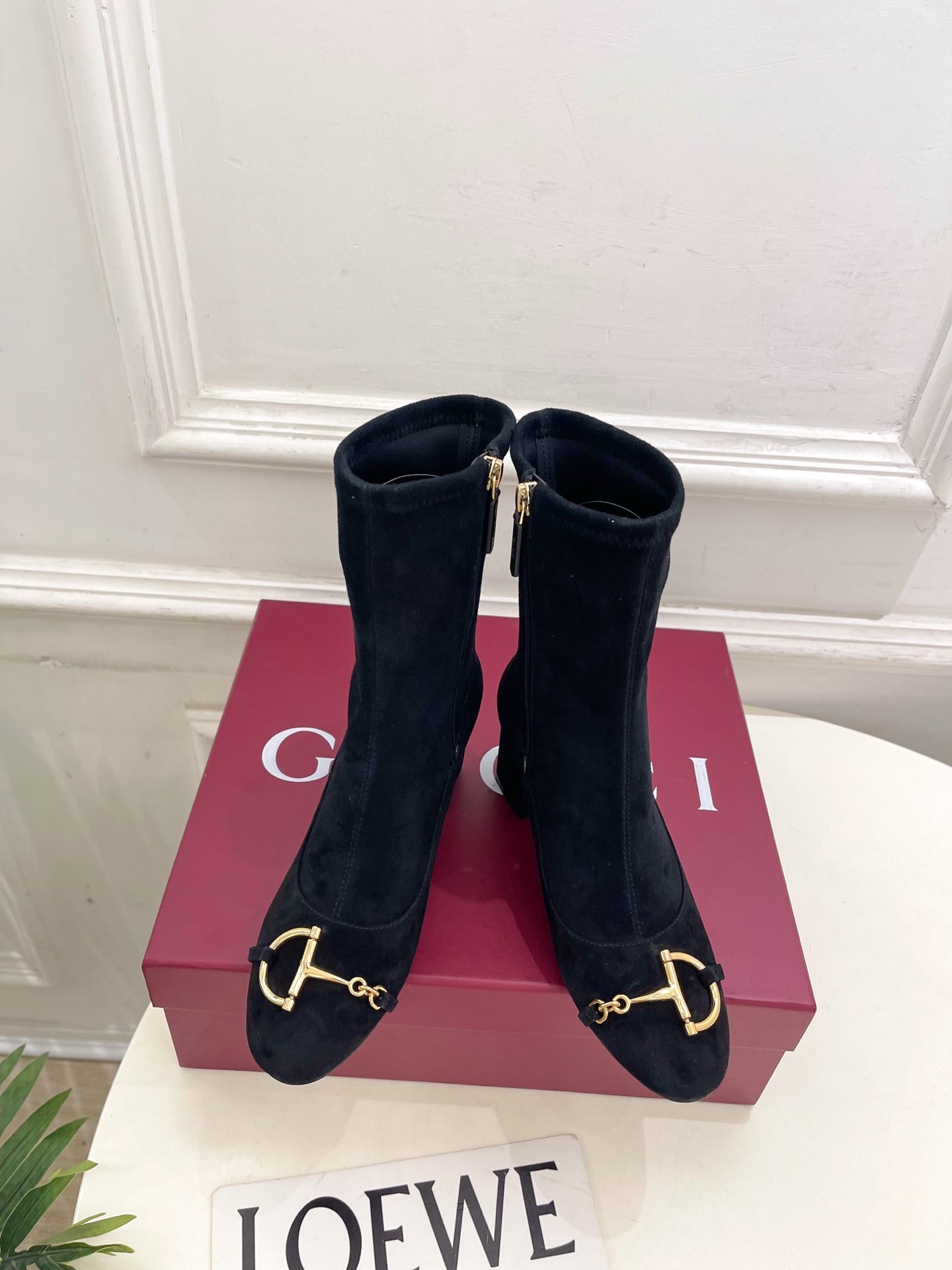 GG ankle boots black suede 536054