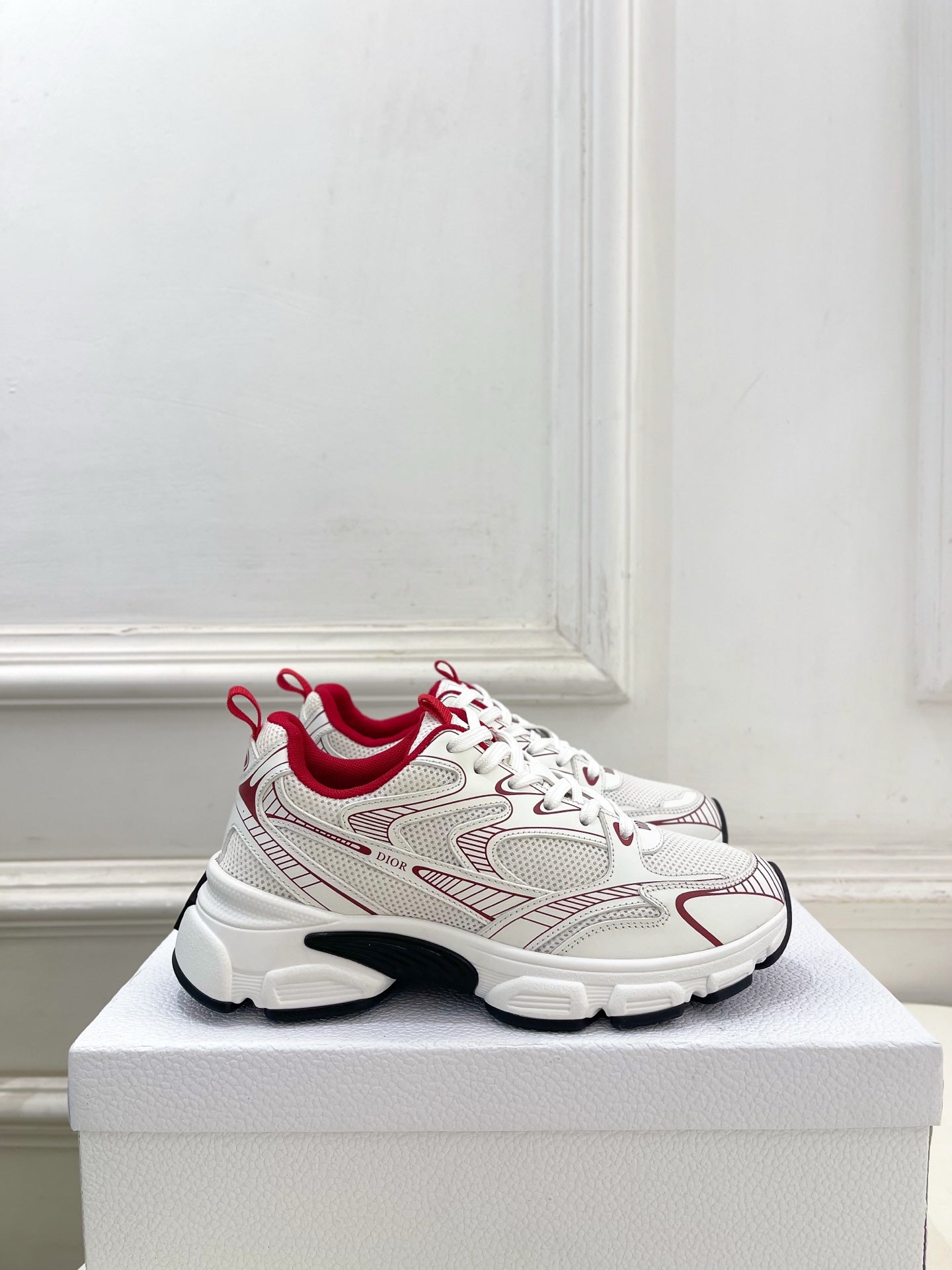 CD SS26 B30 Sneakers White Red Cowhide Mesh 631931