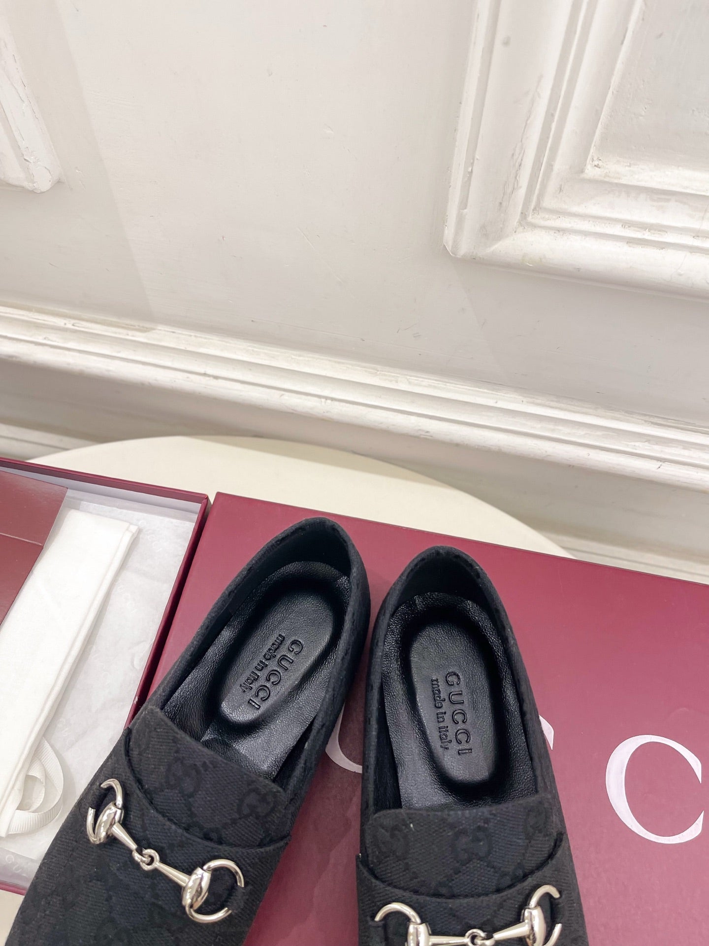 GG 26s Loafer With Horsebit Black Canvas 640285
