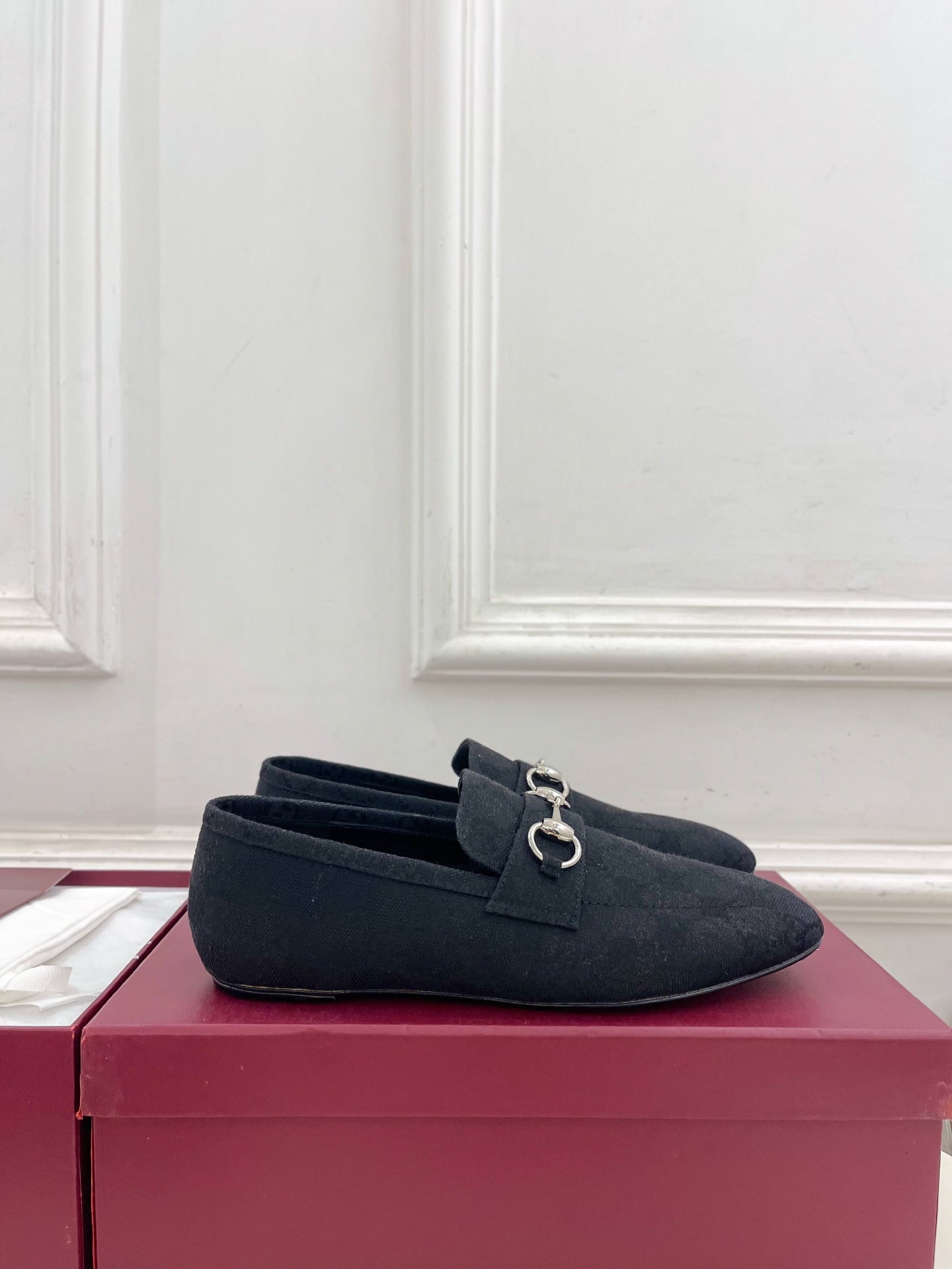 GG 26s Loafer With Horsebit Black Canvas 640285