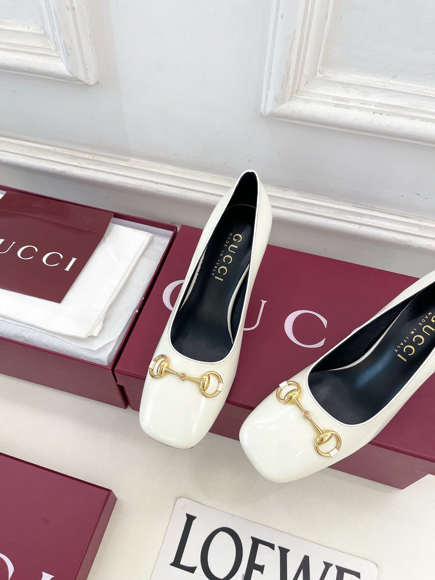 GG 26s Signora Pump 7.5cm White Leather 640306