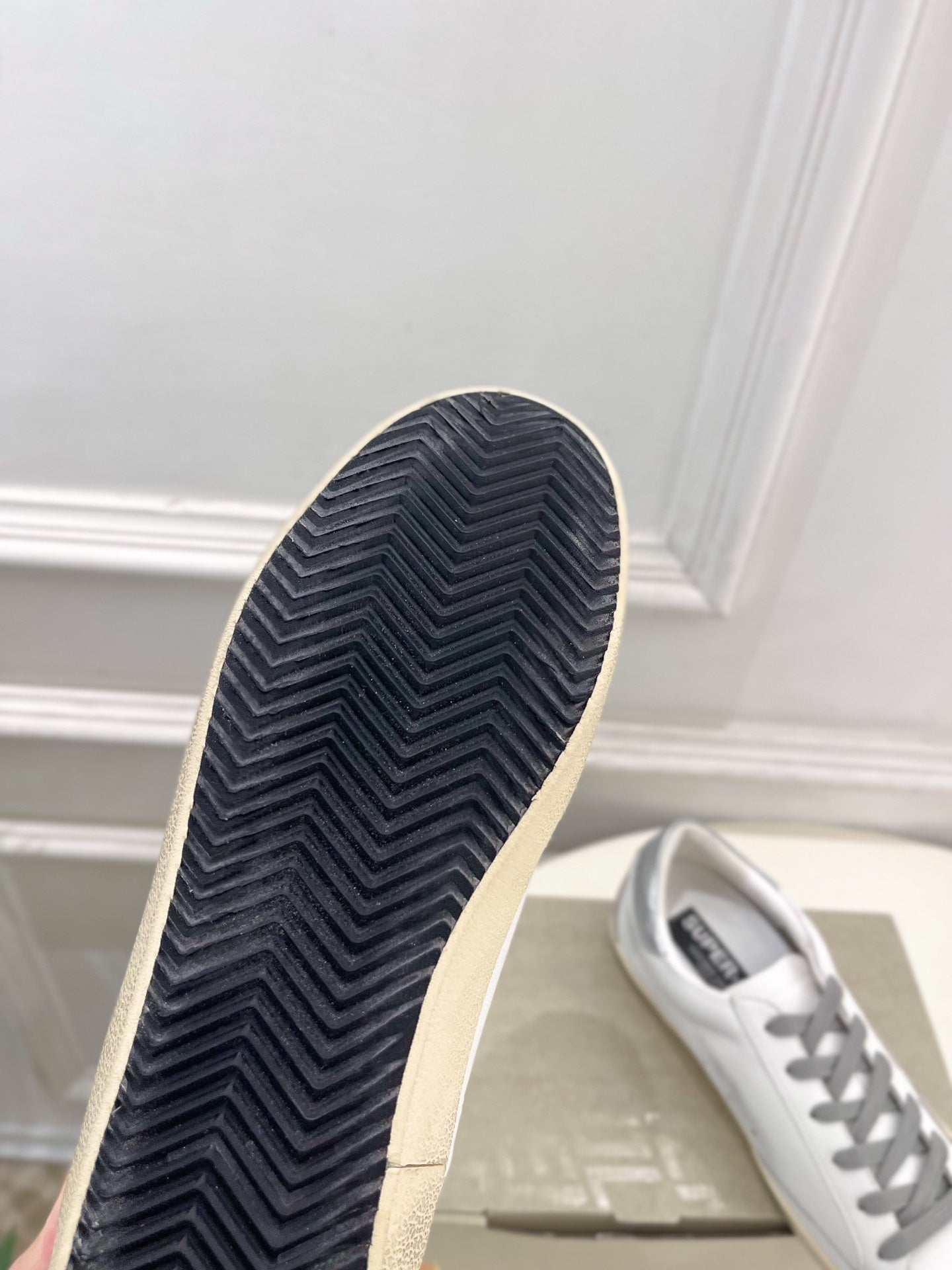 Golden Goose 26s Super-Star Grey Star White Grey Leather 947748