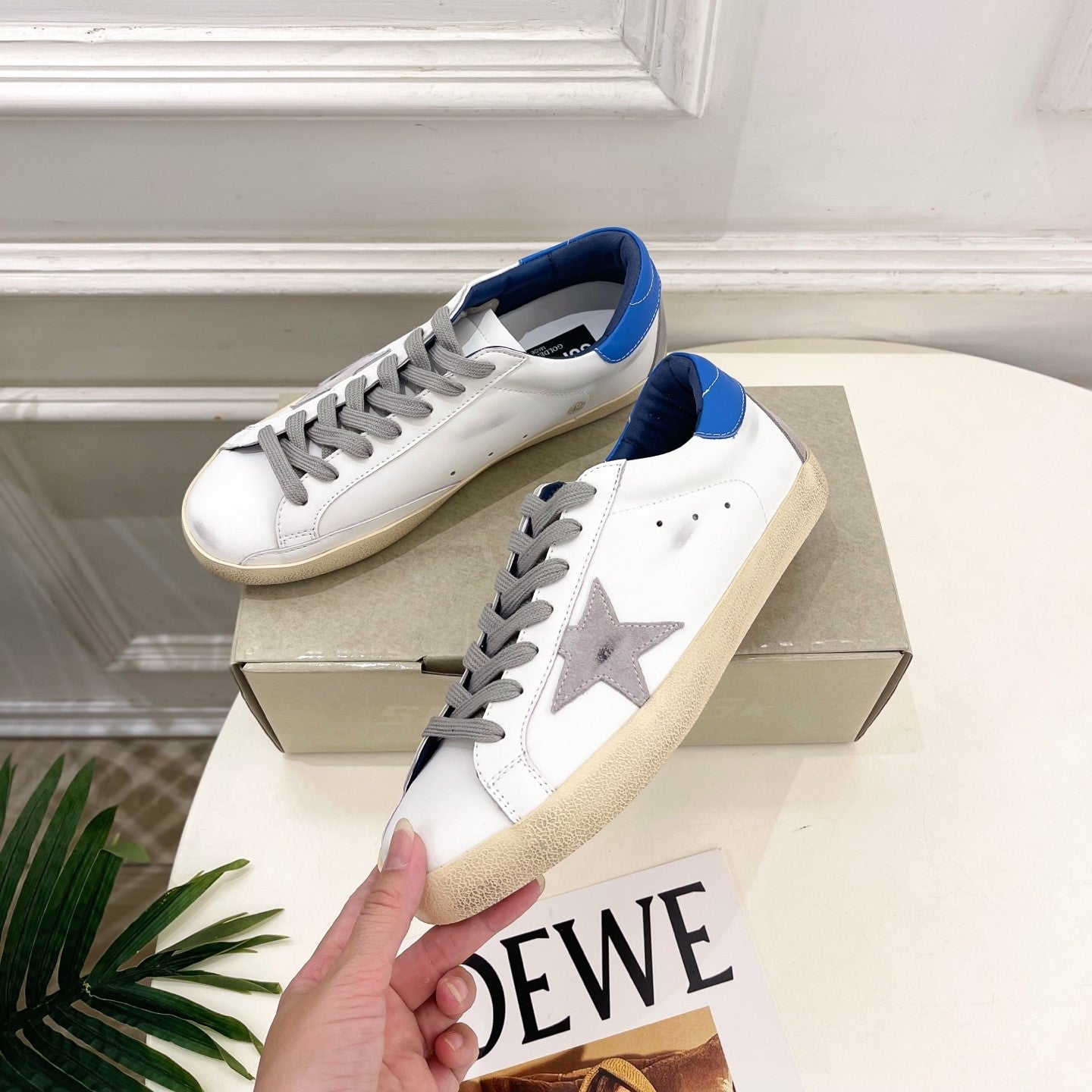 Golden Goose 26s Super-Star Grey Star White Blue Leather 947750