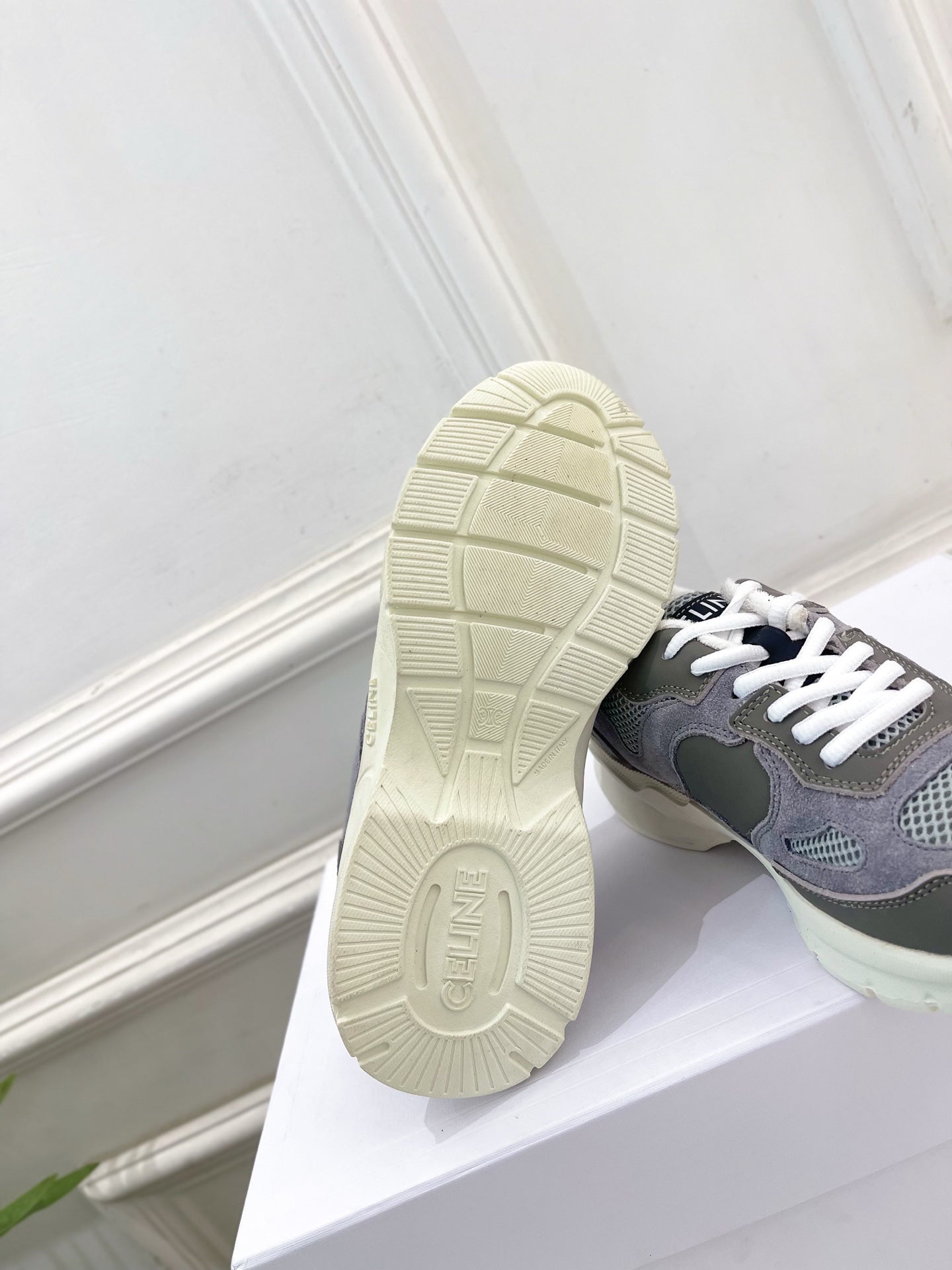 Celine 26s Runner Sneaker Grey Mesh Suede 947585