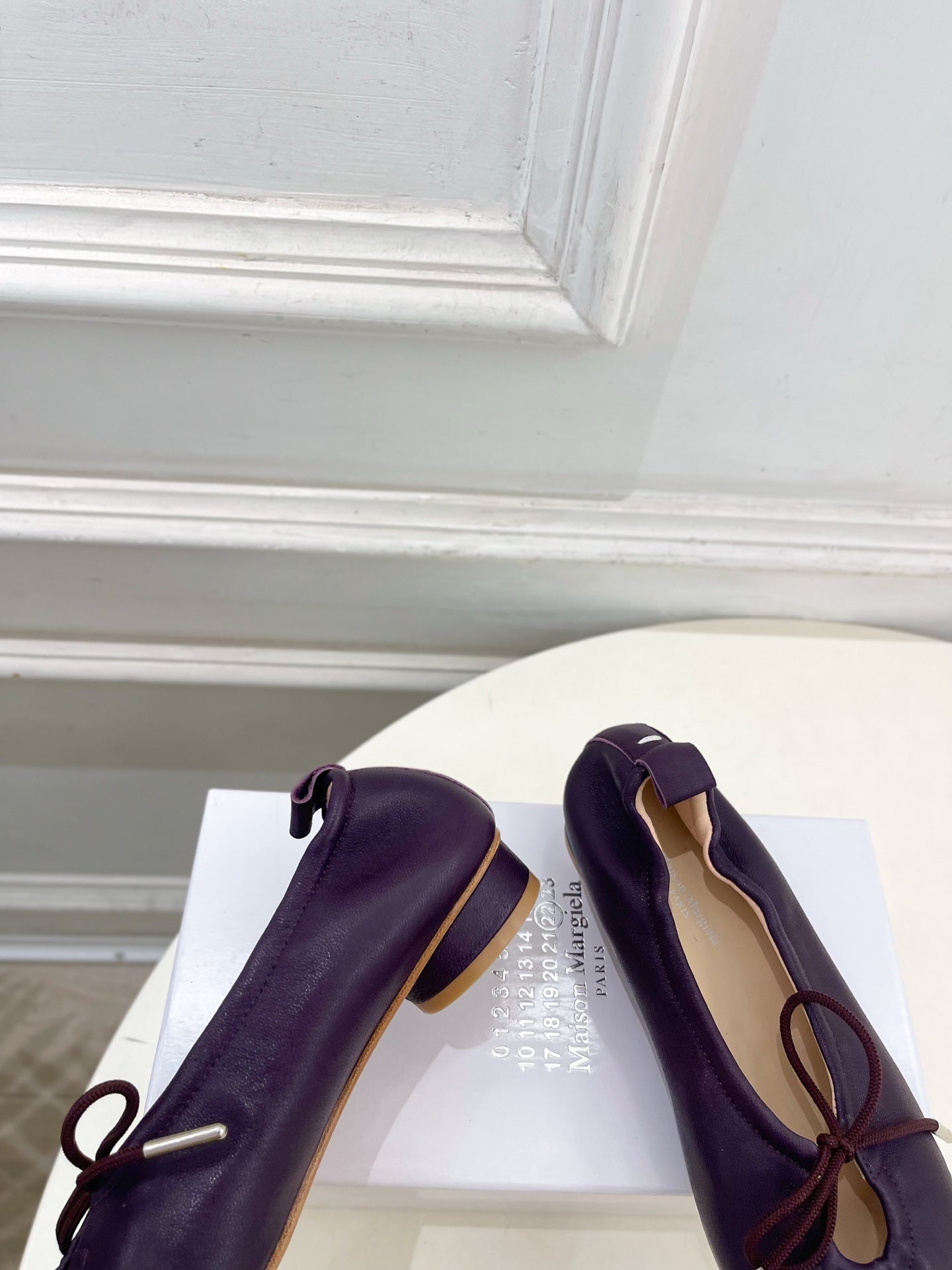 MM6 26s Tabi Ballet Flats Plum Lambskin 947492
