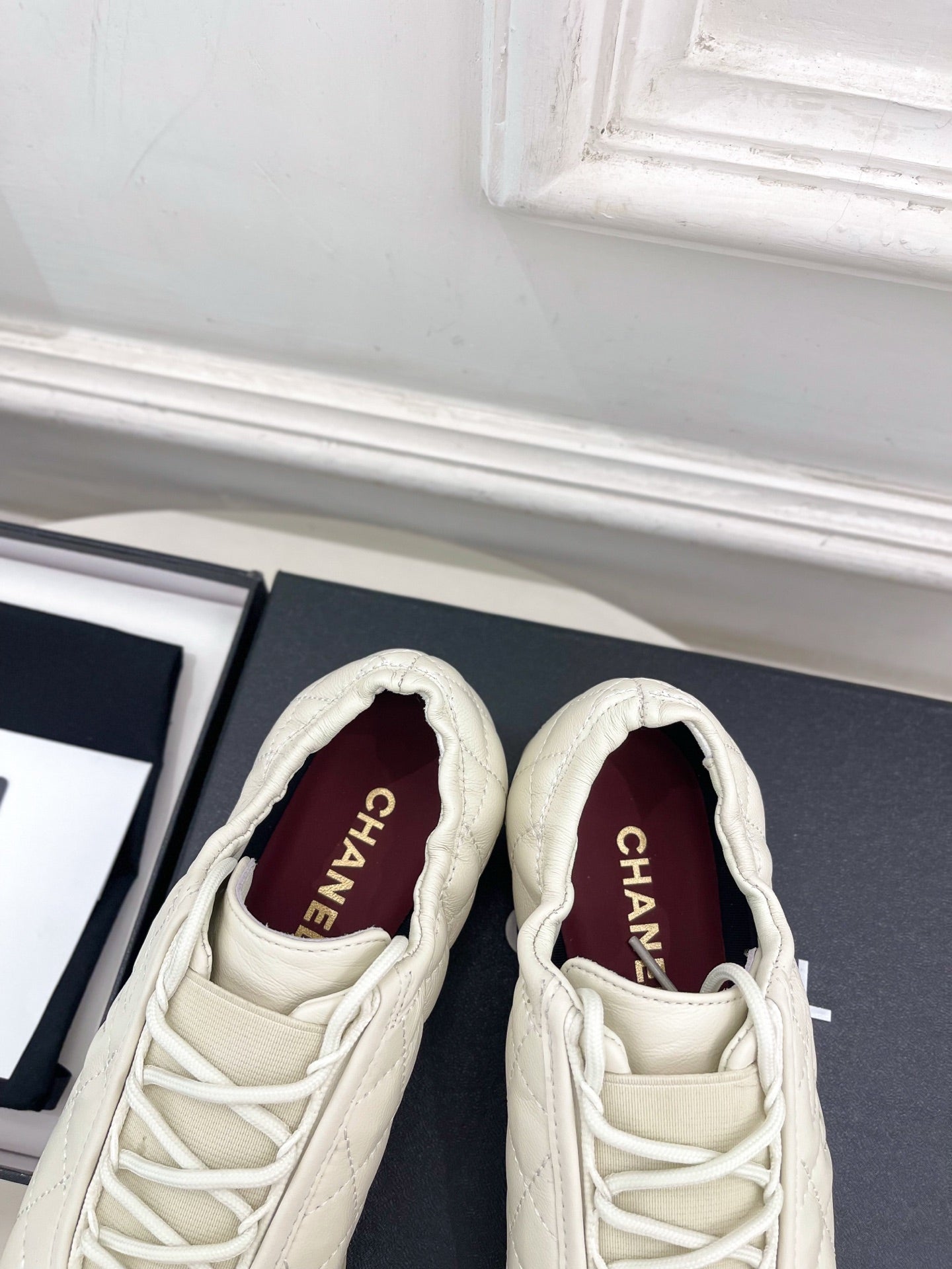 CC 26s Sneakers Cream Quilted Lambskin 946989