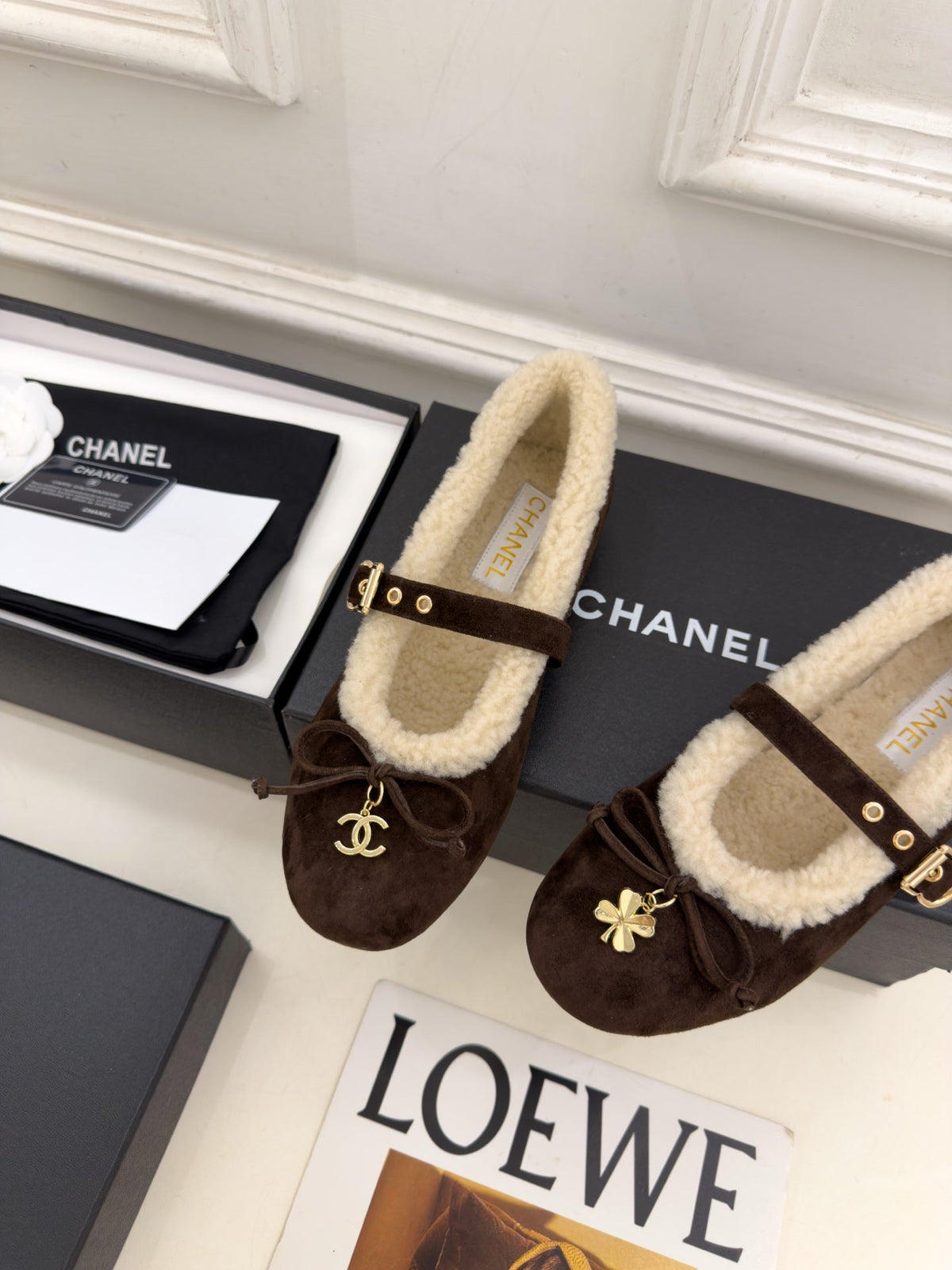 CC 26s Mary Jane Black Suede Shearling 111928
