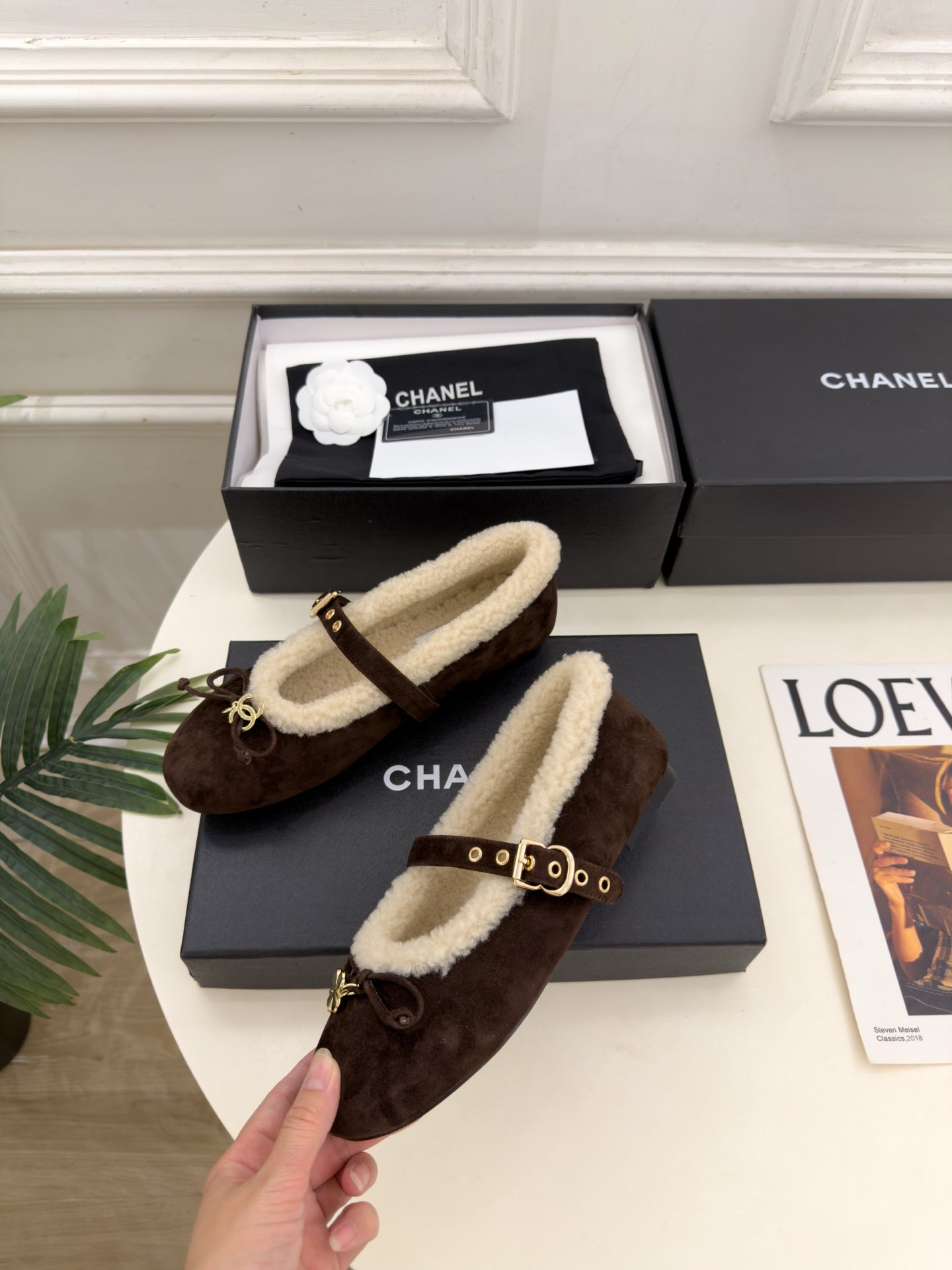 CC 26s Mary Jane Black Suede Shearling 111928