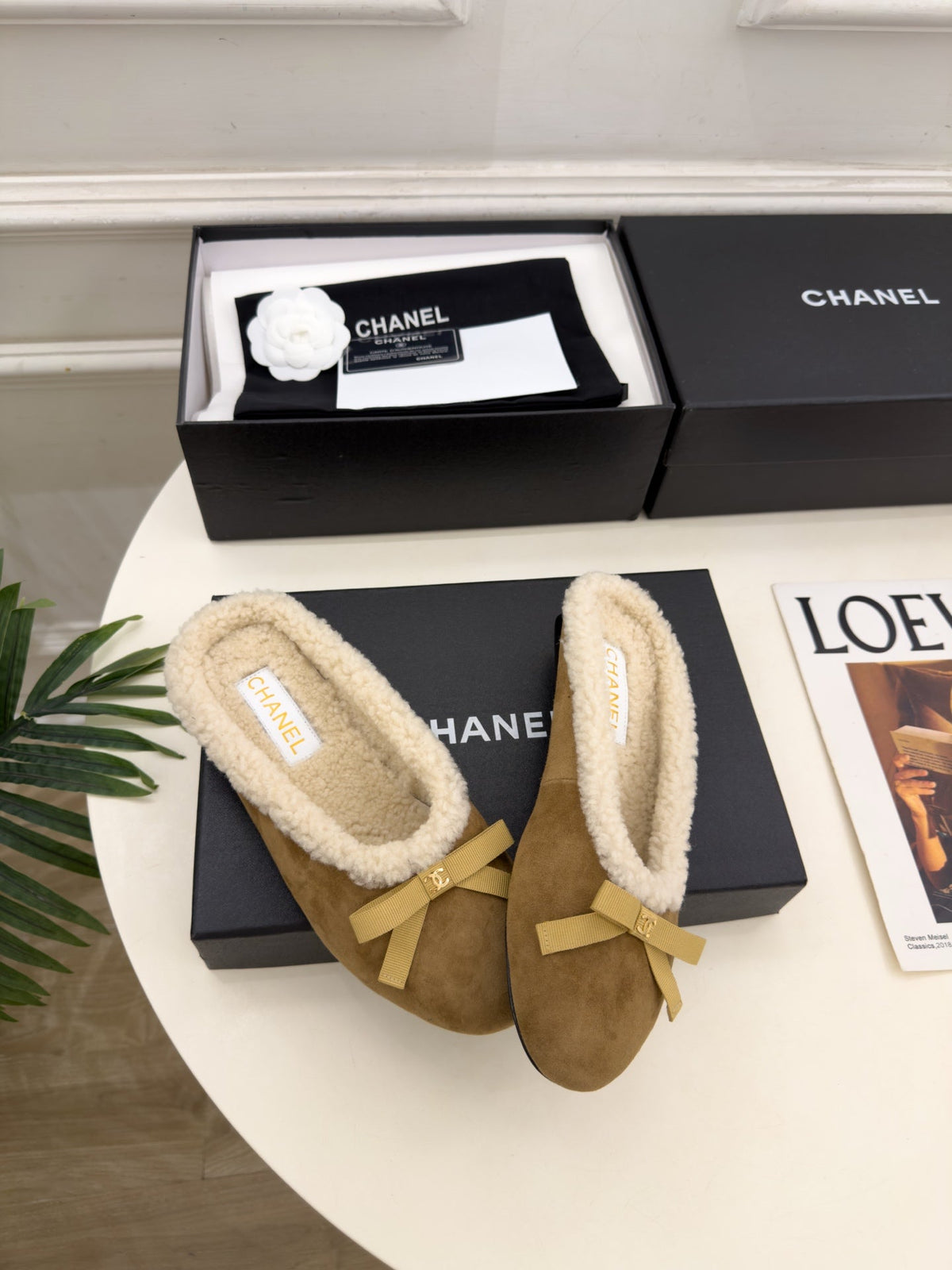 CC 26s Mules Beige Brown Shearling 111937