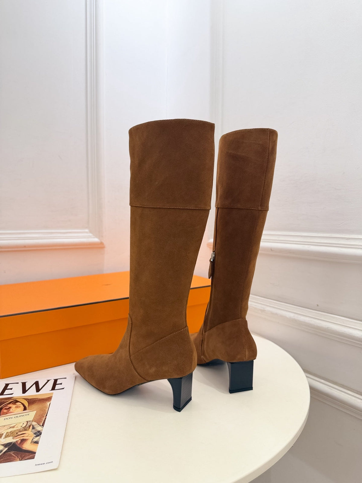 HM 26s Knee High Boots Tan Suede 112131