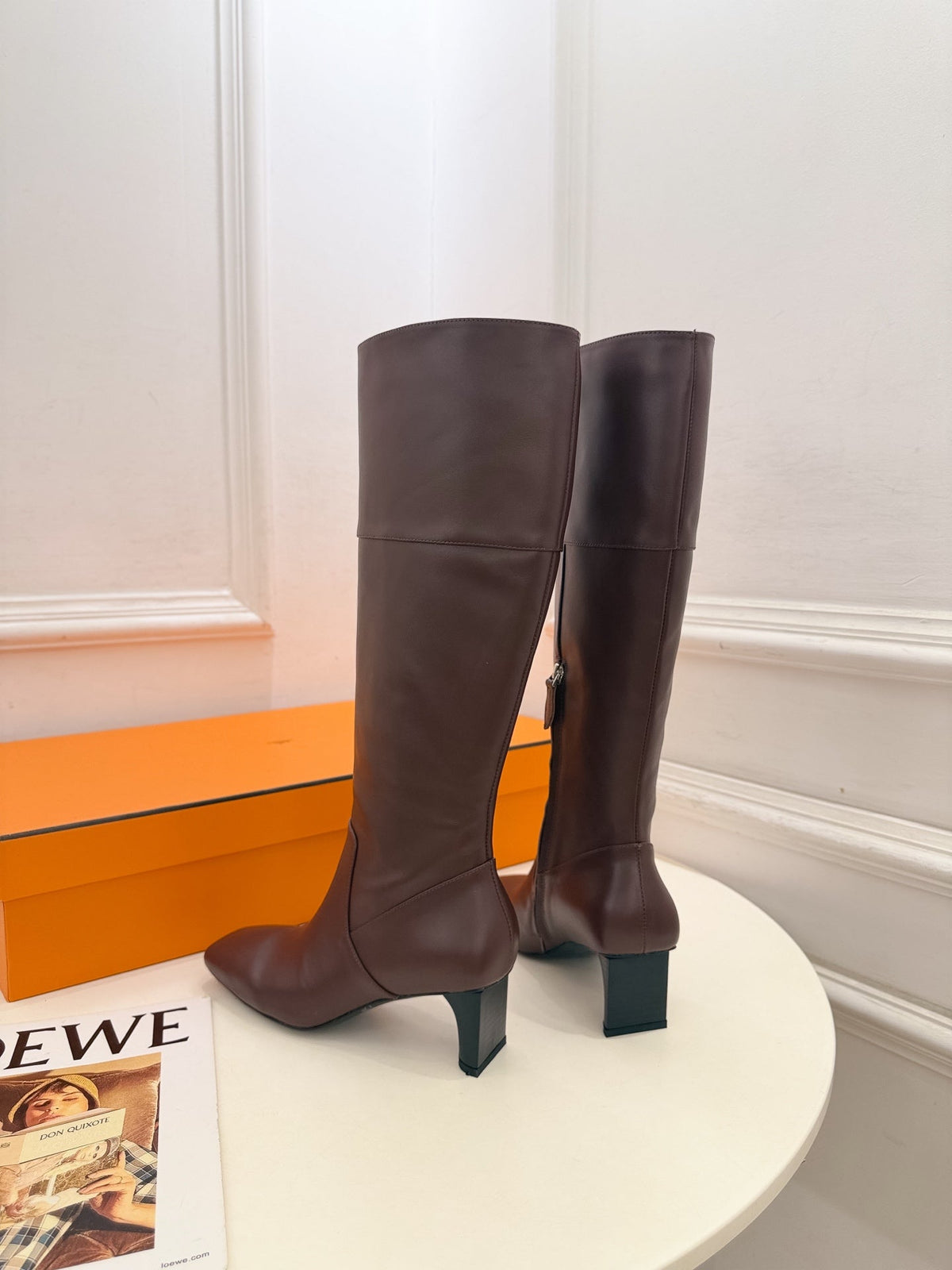 HM 26s Knee High Boots Dark Brown Smooth Leather 112133