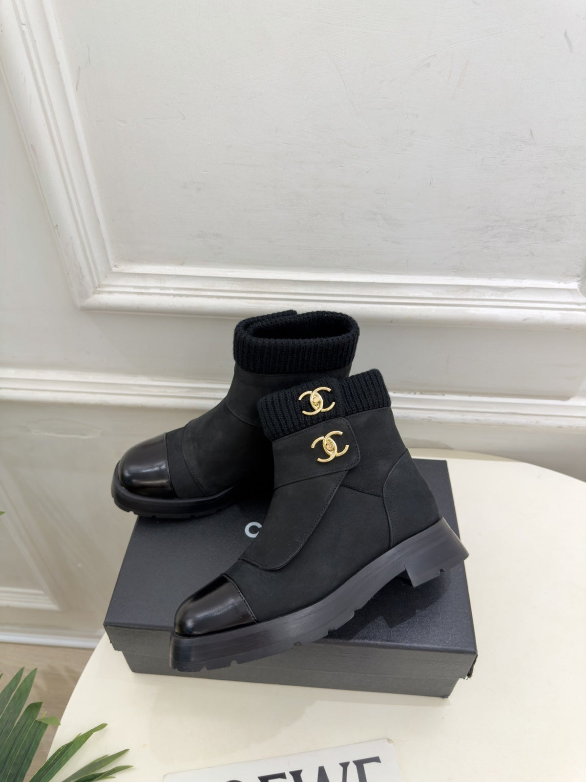 CC 26s Ankle Boots Black Suede/Knit 164808