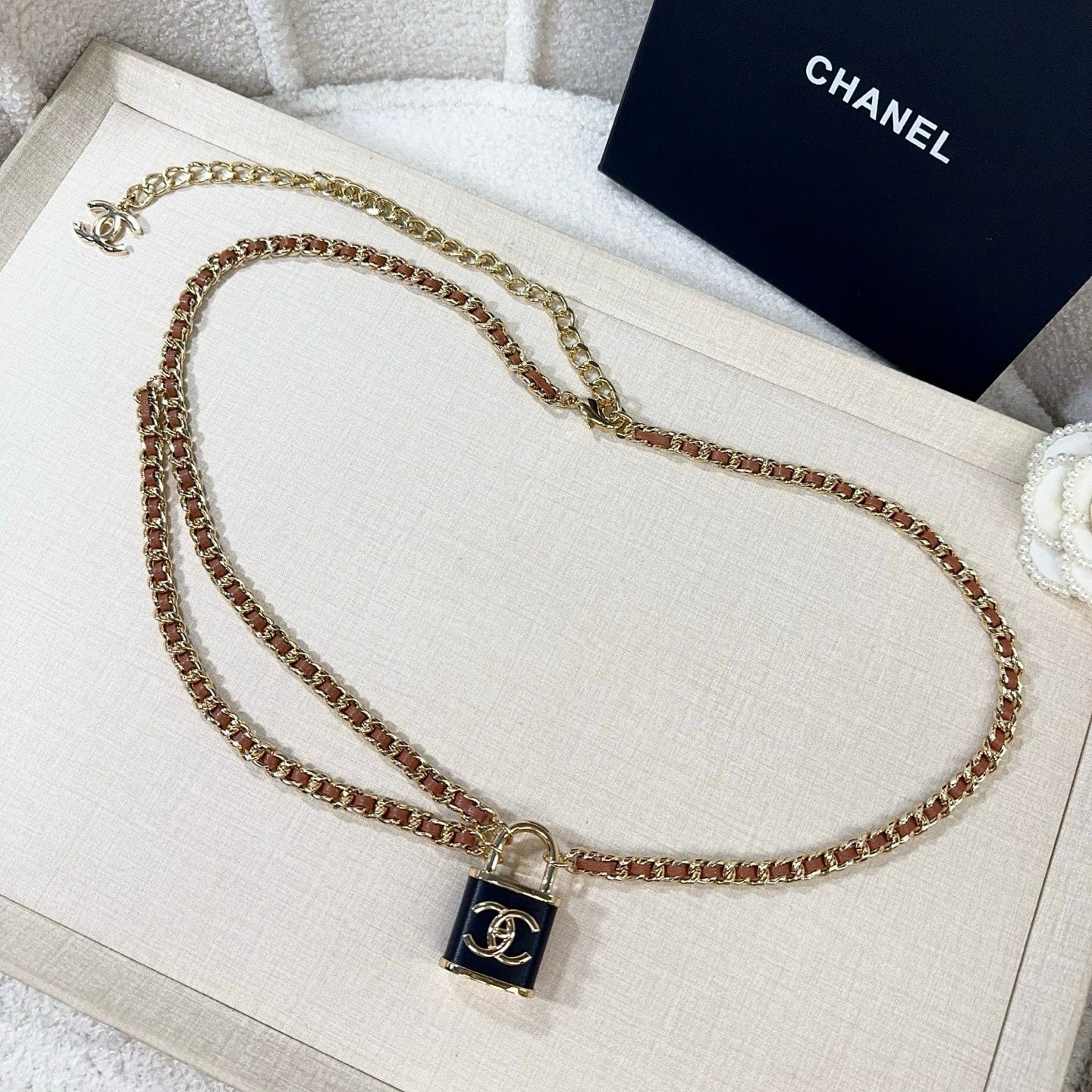 Chanel 2026 CC Padlock Chain Necklace Belt 215448