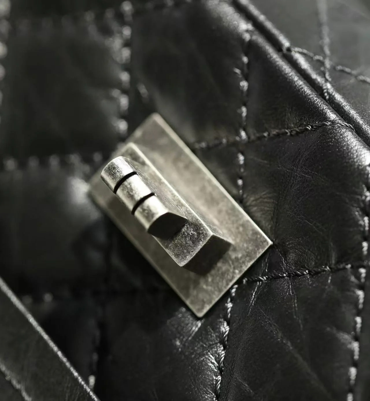 CC 2026 Classic 2.55 Flap Bag Black Aged Lambskin Silver Hardware