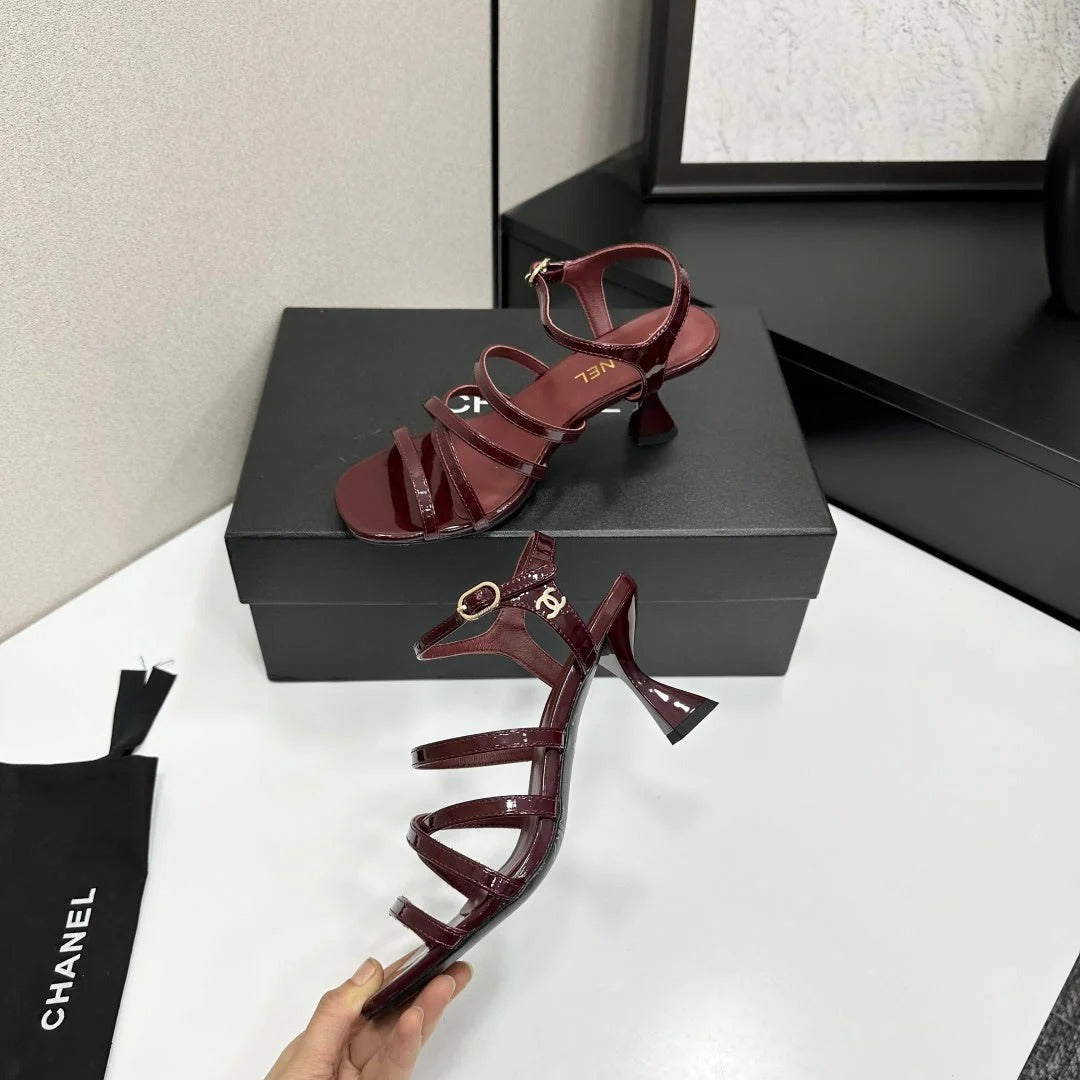 CC 26s High Heel Sandals 65 Burgundy Patent Leather 626288