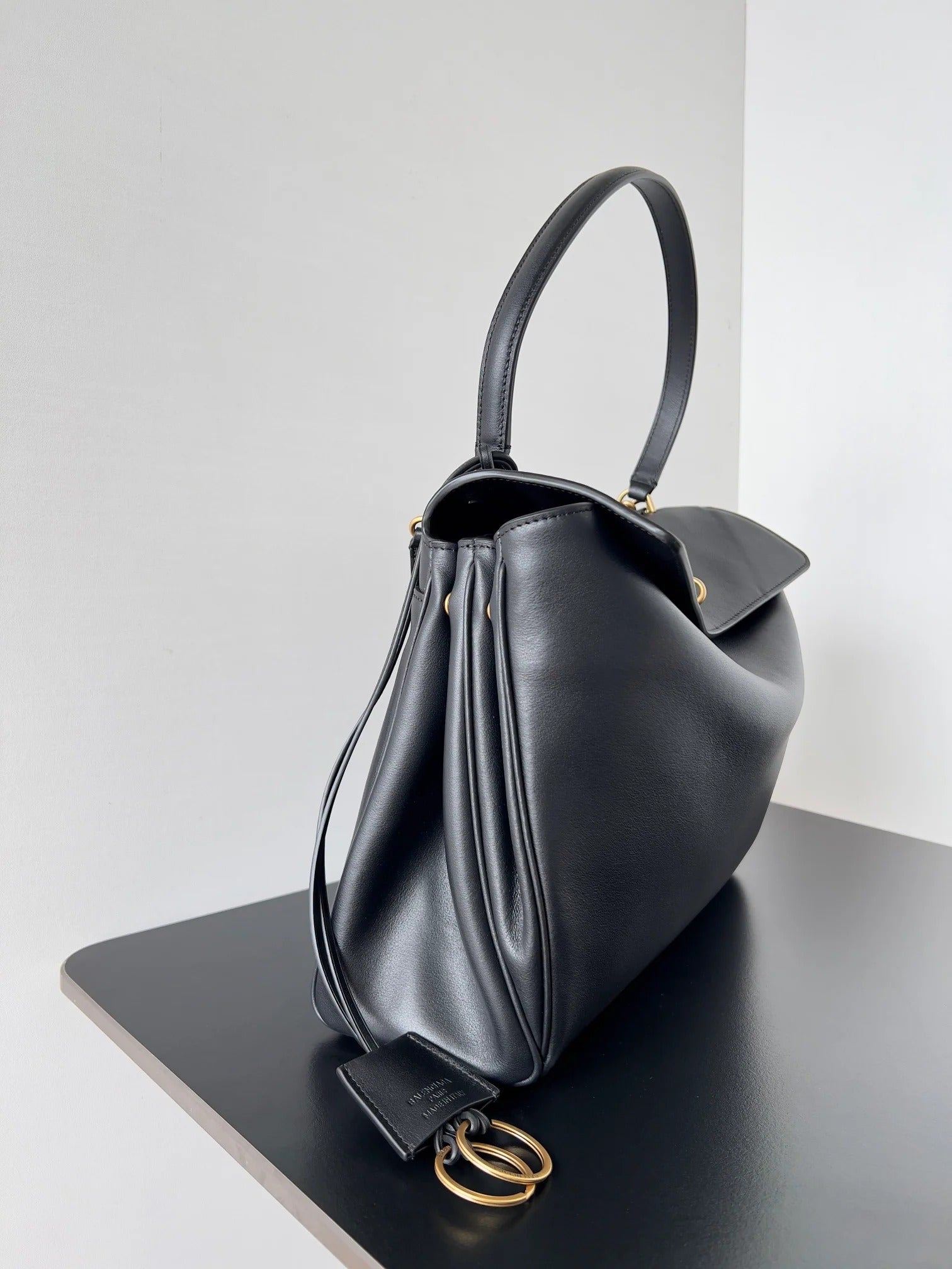 Balenciaga Large Rodeo Bag 40 Black Calfskin Gold Hardware
