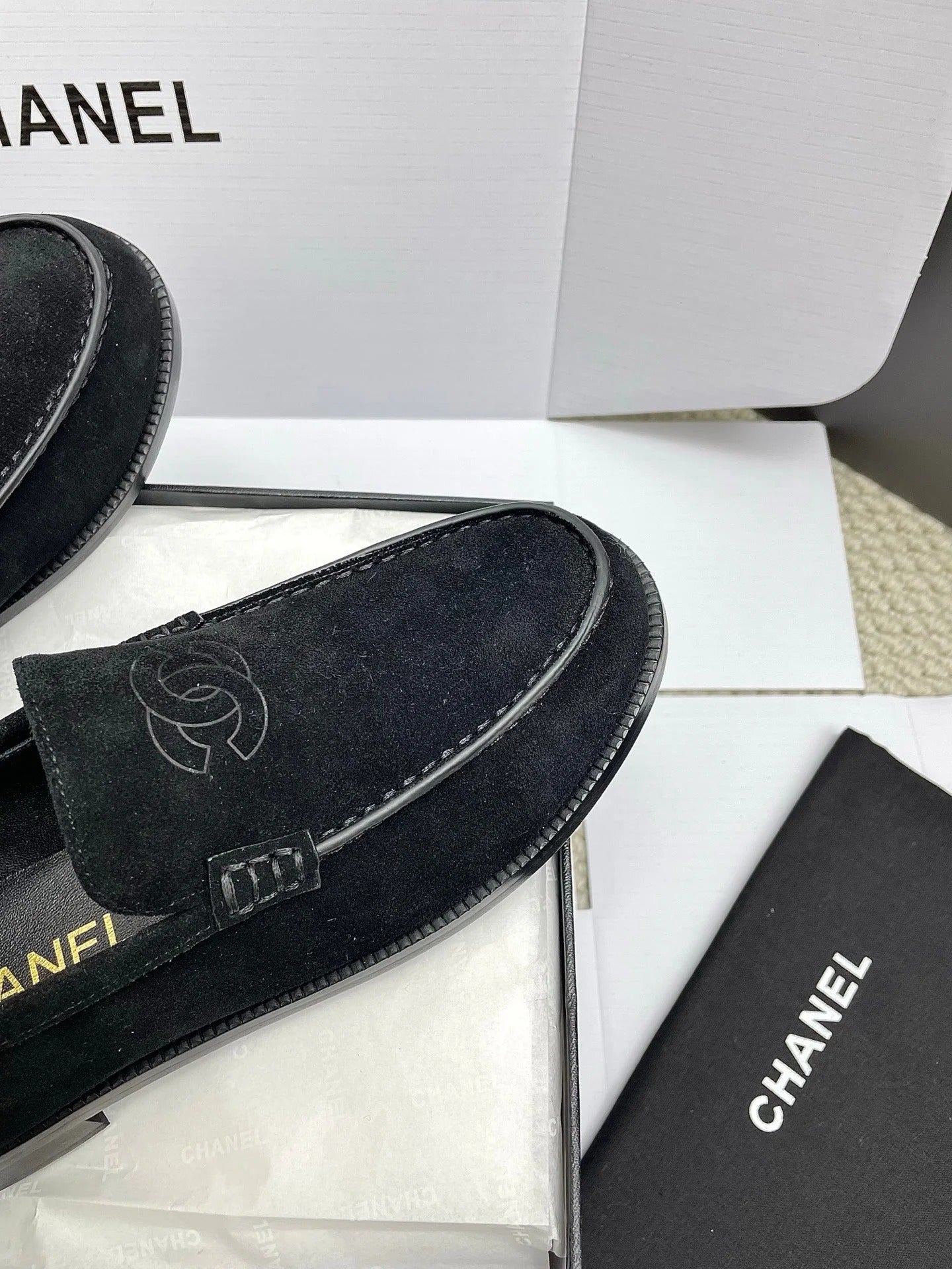 CC 26s Double C Loafers Black Suede 645306