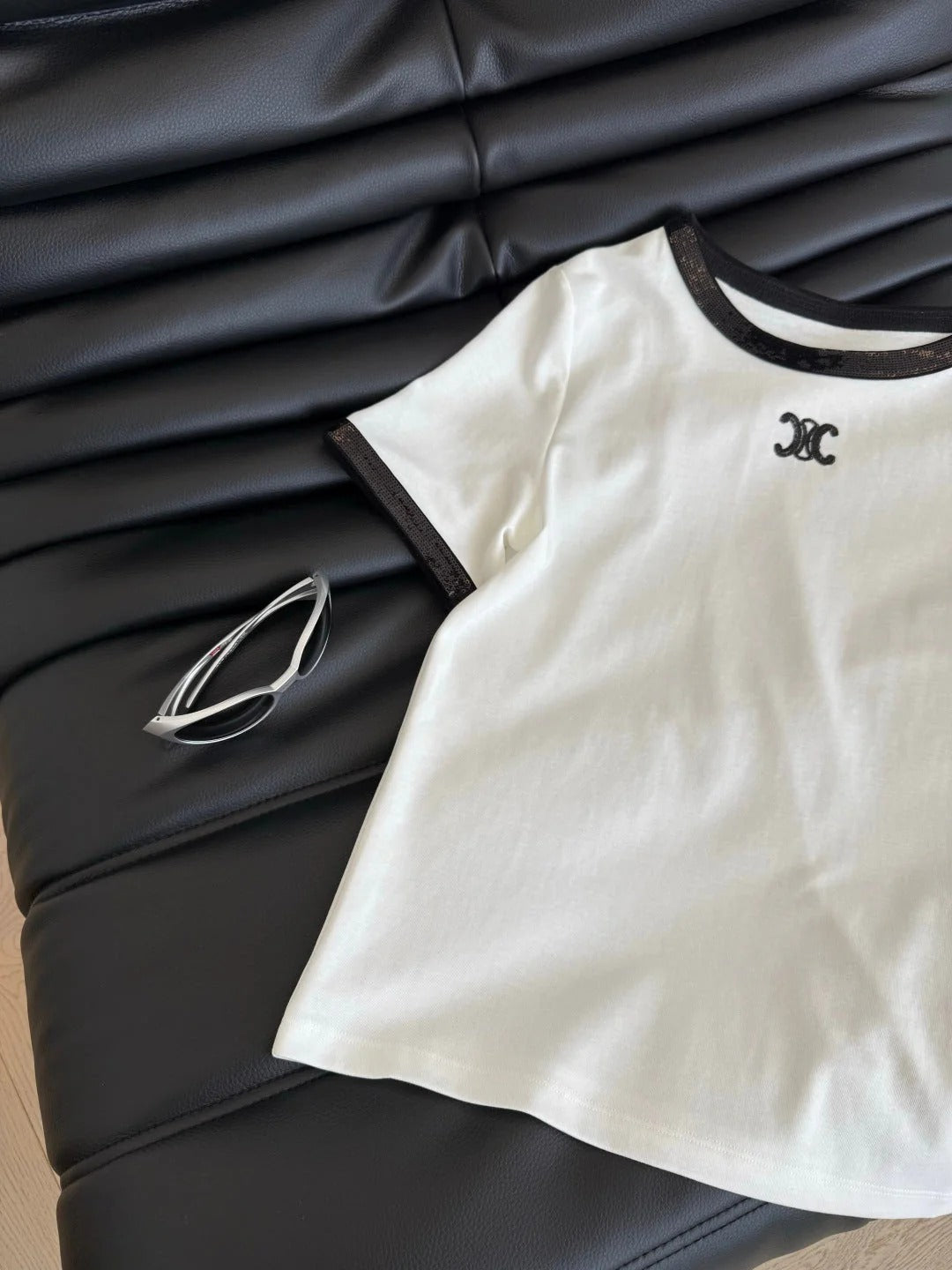 COTTON TEE WITH ARC DE TRIOMPHE LOGO WHITE 265708