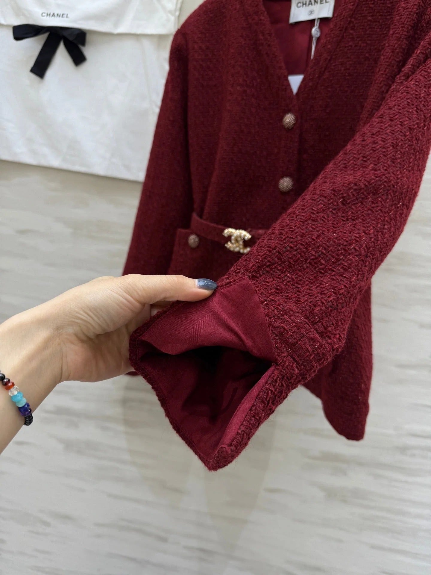CHANEL 25S V-NECK TWEED JACKET 609