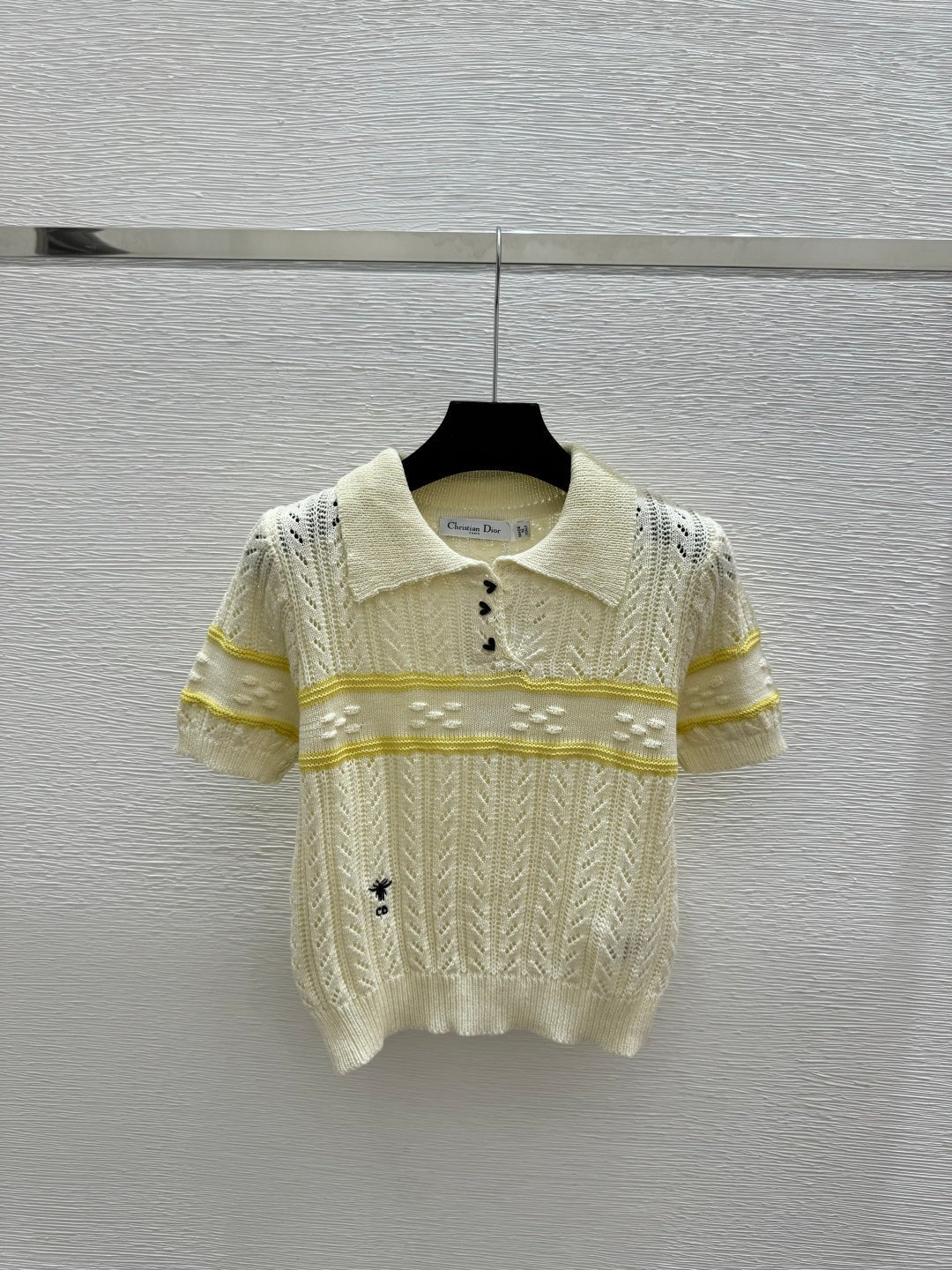 Dior 2026 Knitted Polo Shirt Red Blue Cream Wool