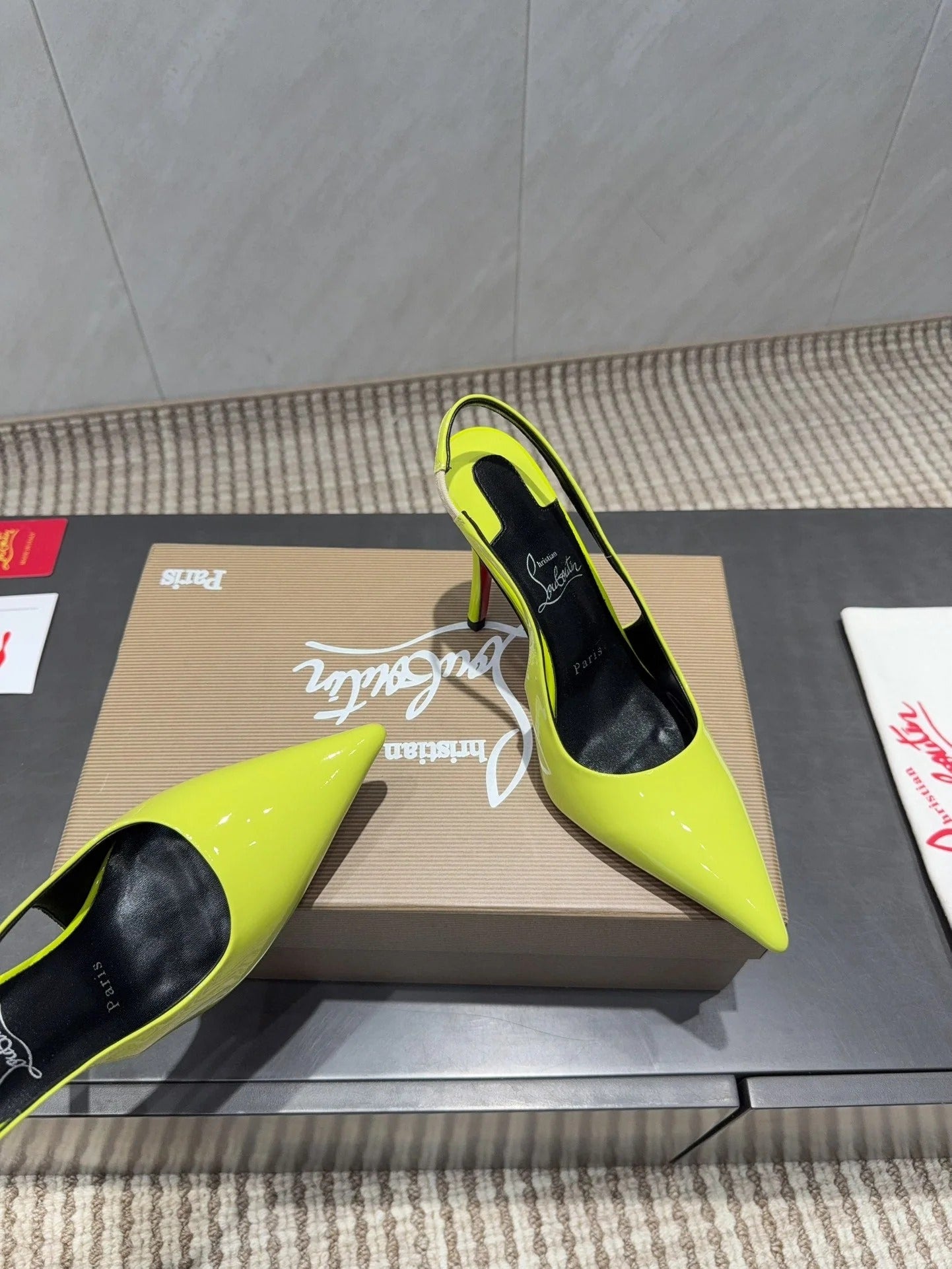CL 26SS Slingback 100 Neon Yellow Patent Leather 613988