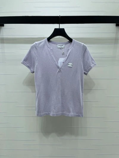 Chanel 2026 V-neck Short-sleeve Shirt Wool Cashmere