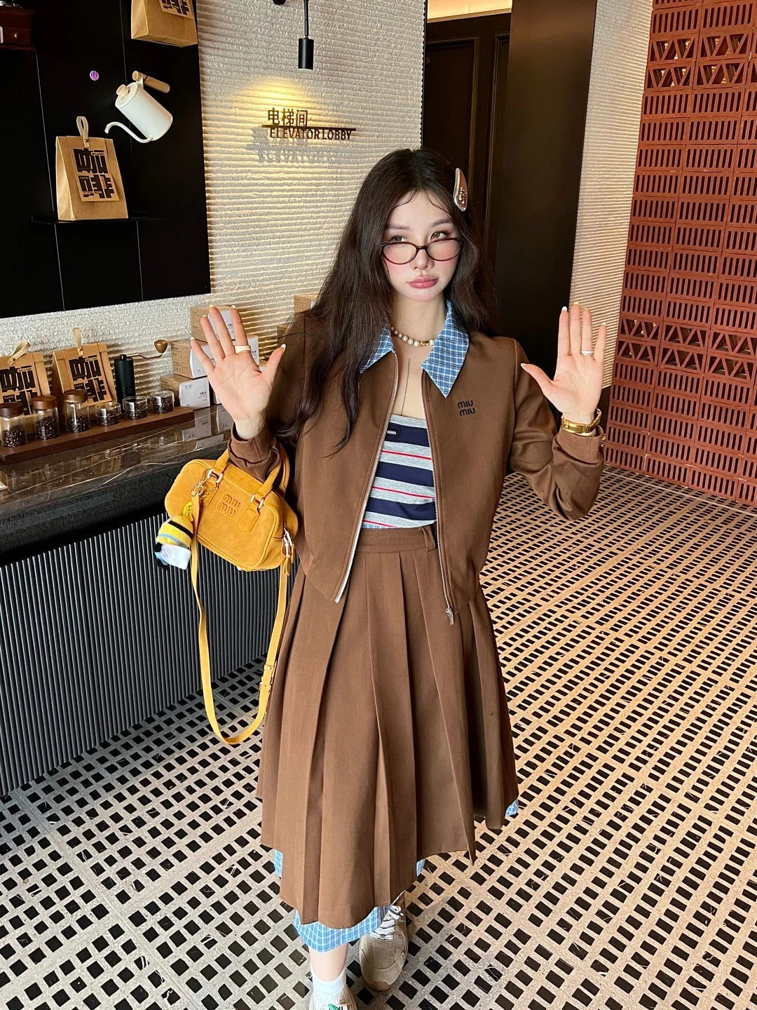 MIUMIU TOP & SKIRT SET STYLE 131