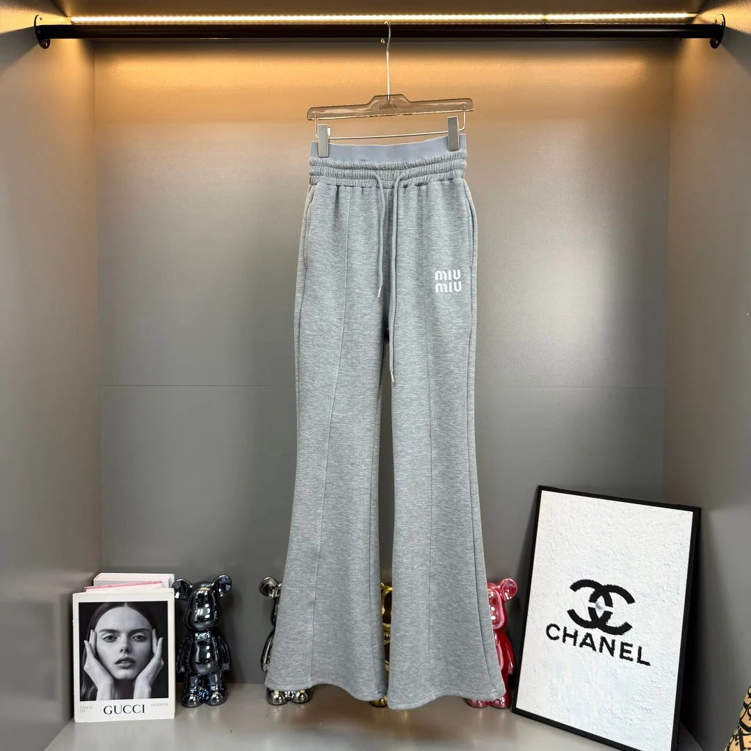 MIUMIU FLEECE TOP AND FLARED PANTS SET STYLE 216
