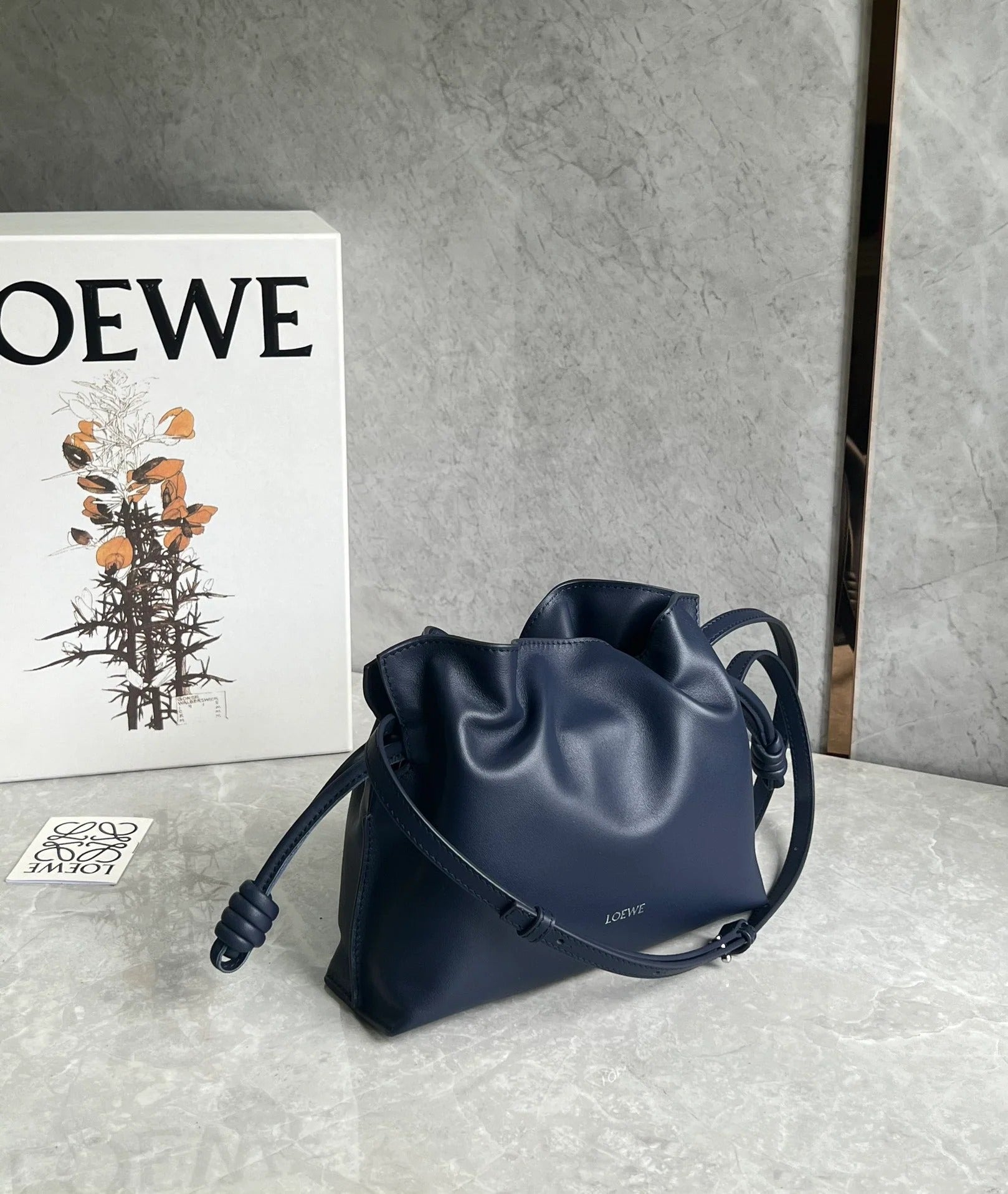 Loewe 2026 Flamenco Purse 23cm Blue Nappa Lambskin