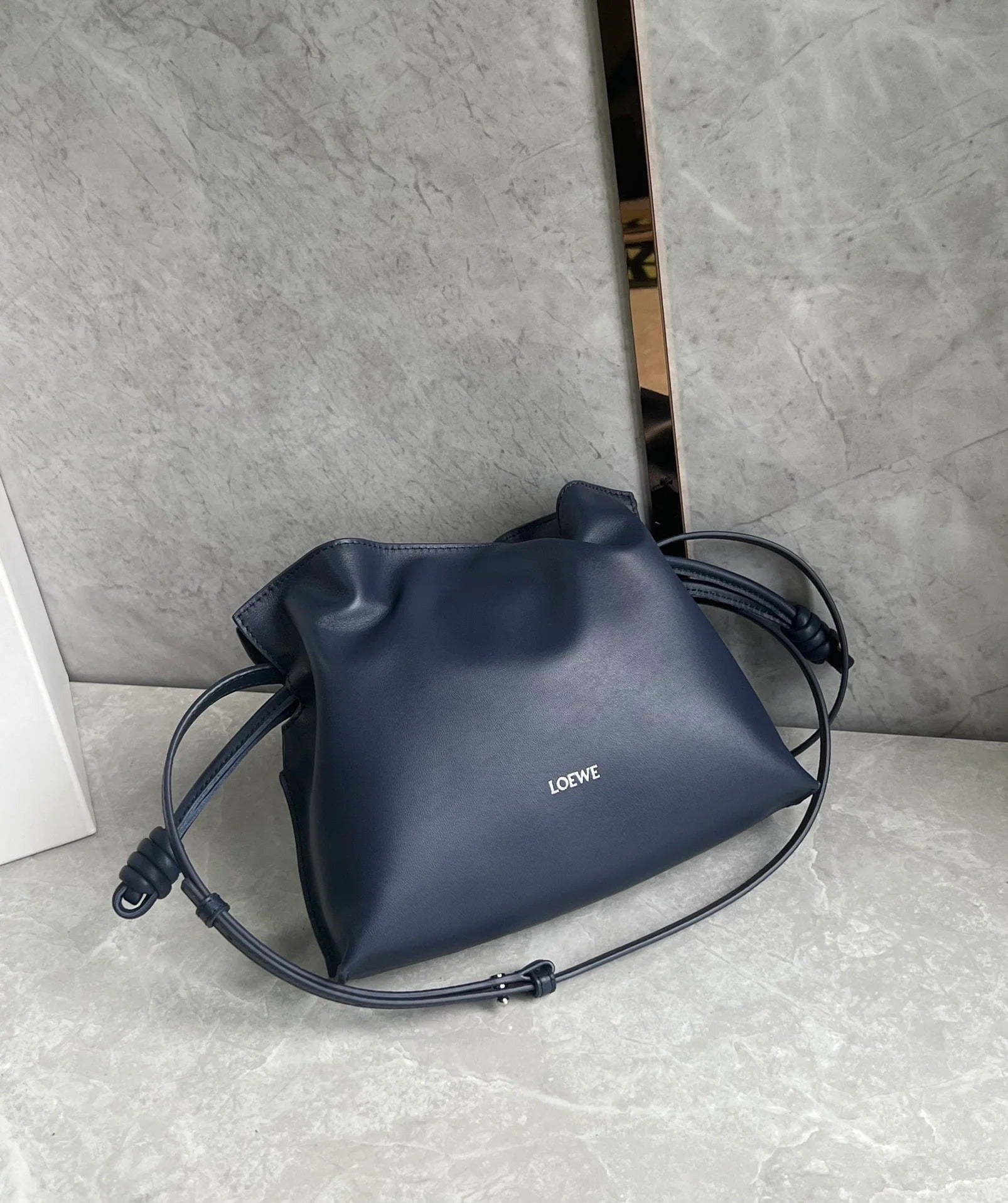 Loewe 2026 Flamenco Purse 23cm Blue Nappa Lambskin