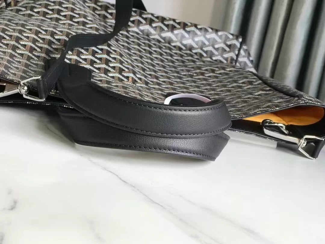 Goyard 2026 Voltaire Bag 38cm Black Goyardine Canvas