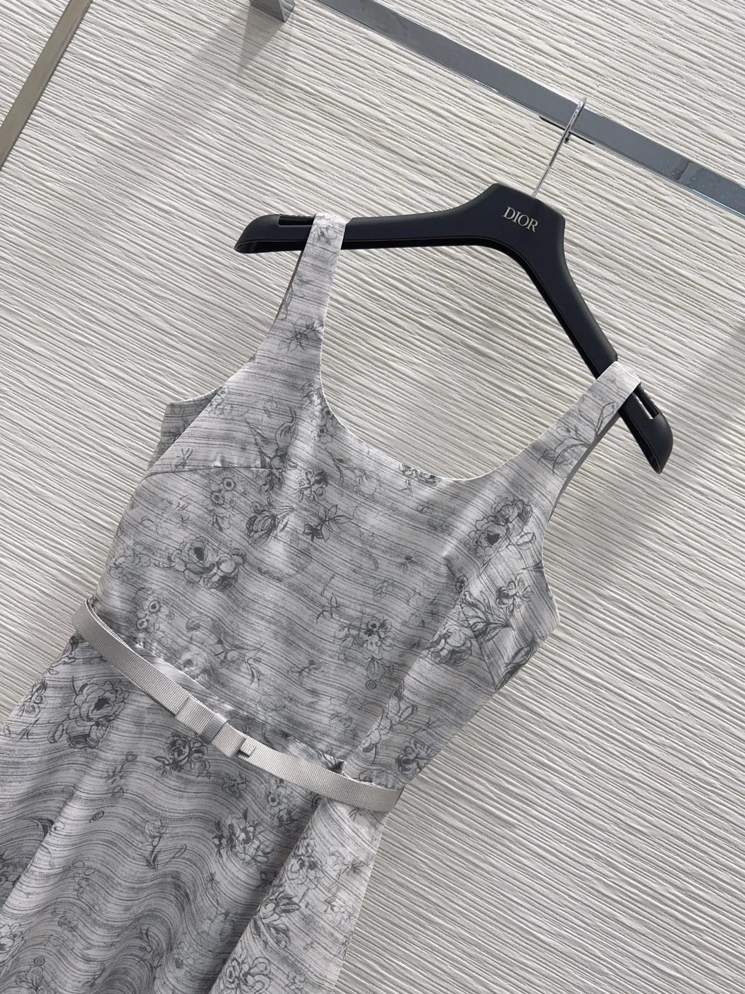 Dior 2026 Printed Vest Dress White Gray Polyester