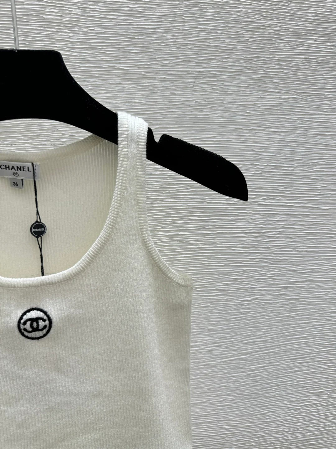 Chanel 2026 Tank Top White and Gray Polyester Viscose