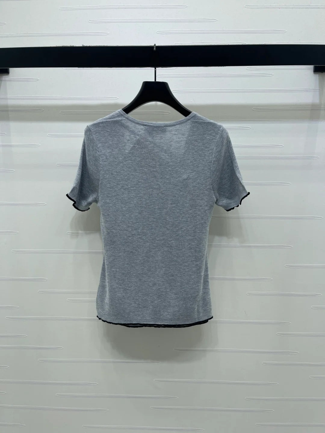 Miumiu 2026 Square Neck Knit Short-Sleeve Top Wool Cashmere 355575