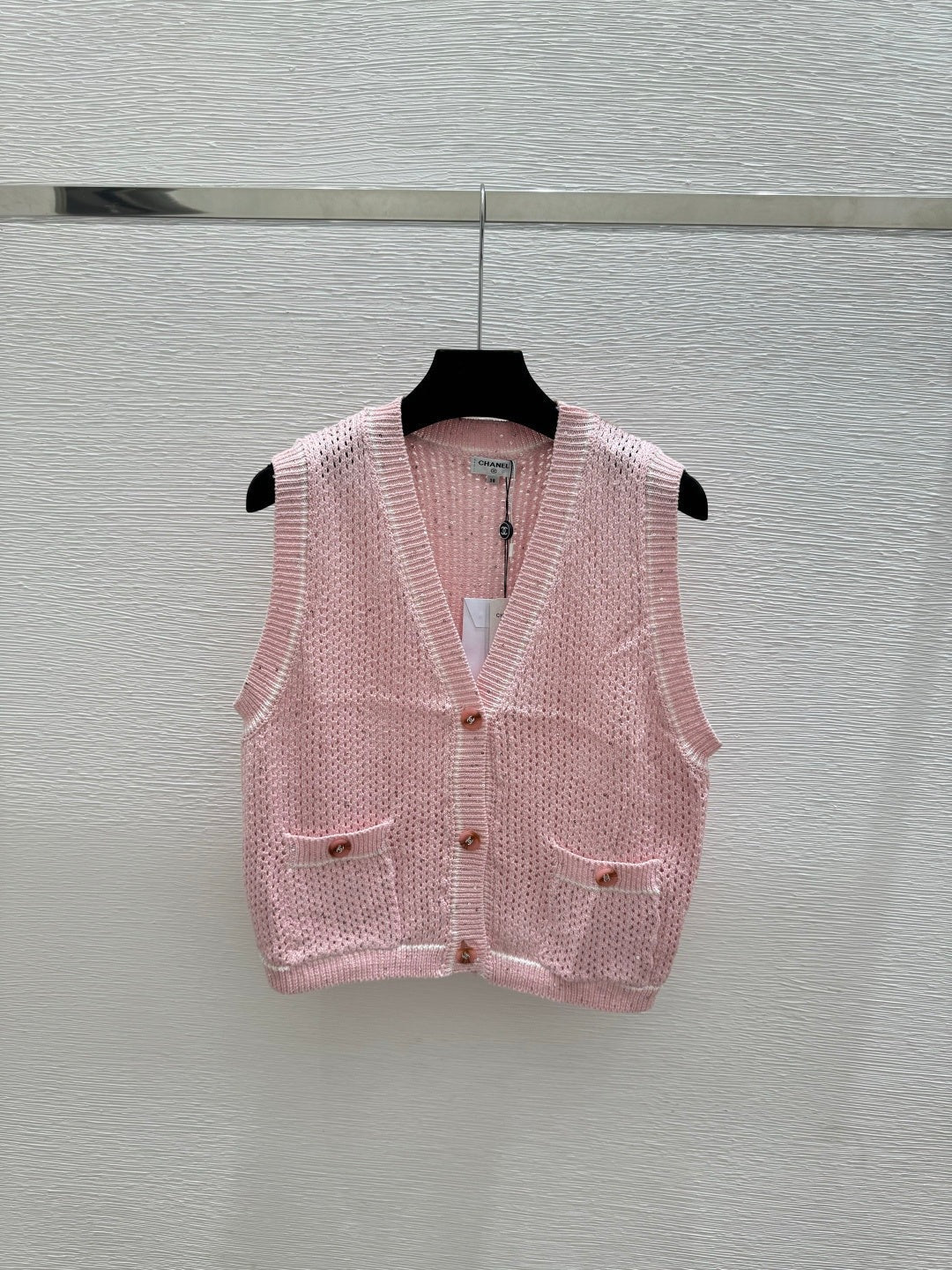 Chanel 2026 V-Neck Knitted Vest Cardigan Cotton 516750