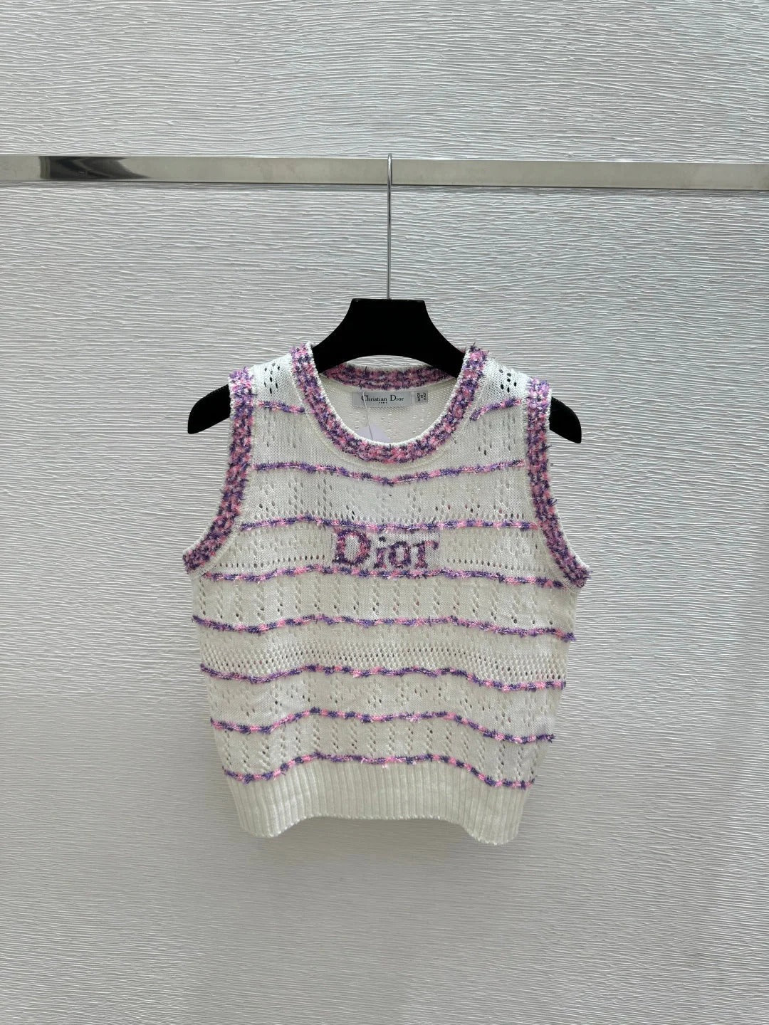 Dior 2026 Hollow-Out Crew Neck Knitted Vest Wool 412623