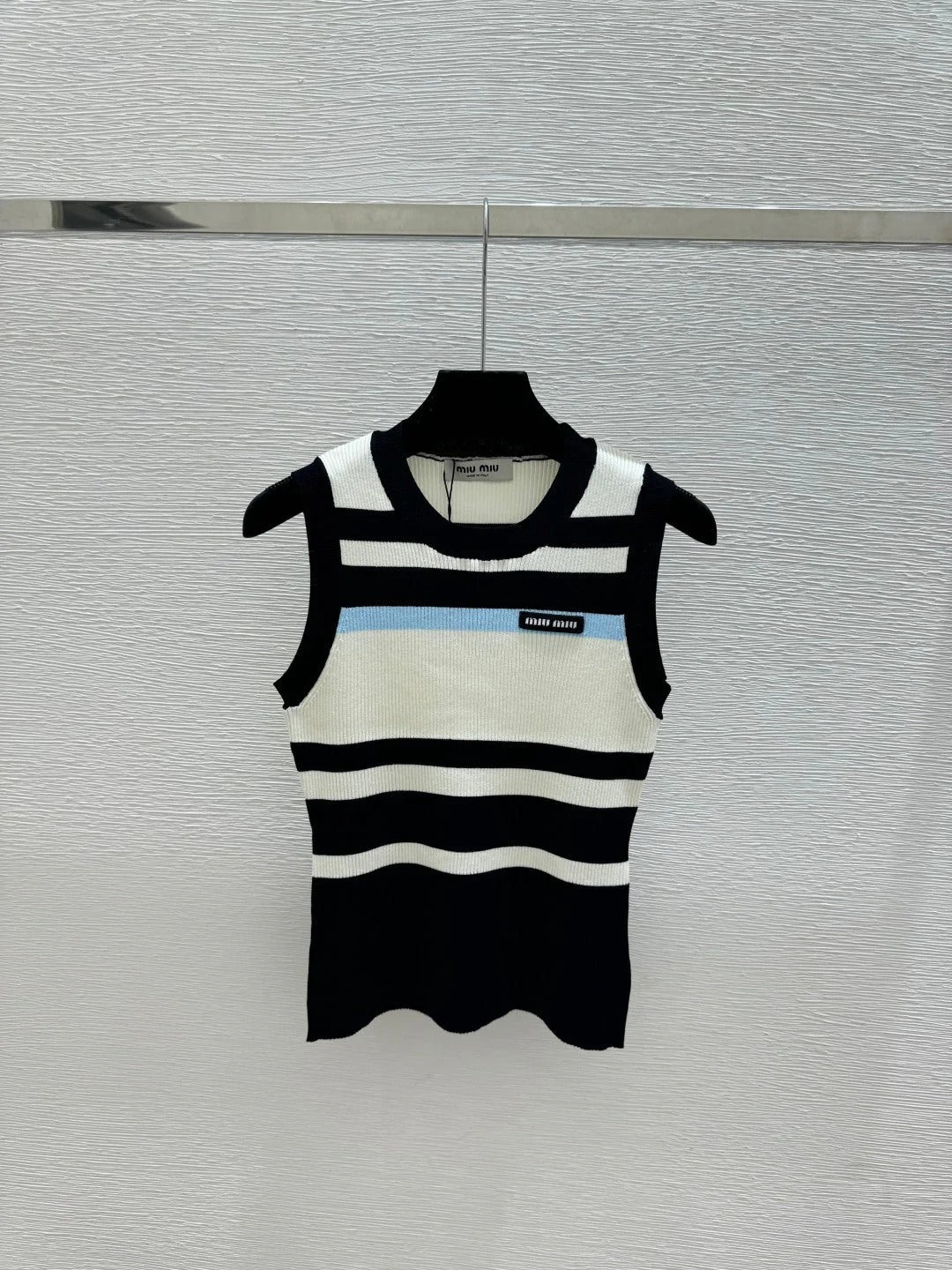 Miumiu 2026 Vest Black and White Wool 516747