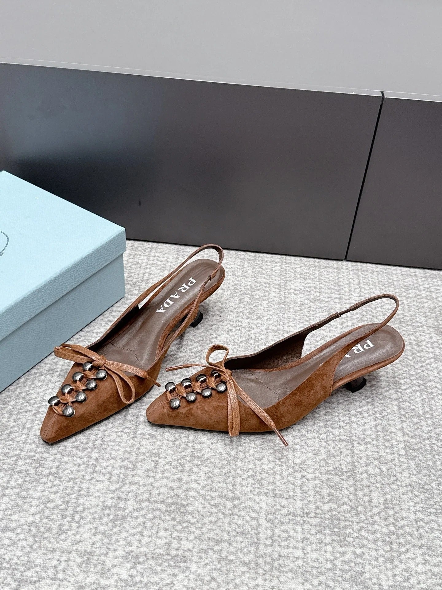 Prada 2026 Slingback 55mm Suede Lambskin 855730