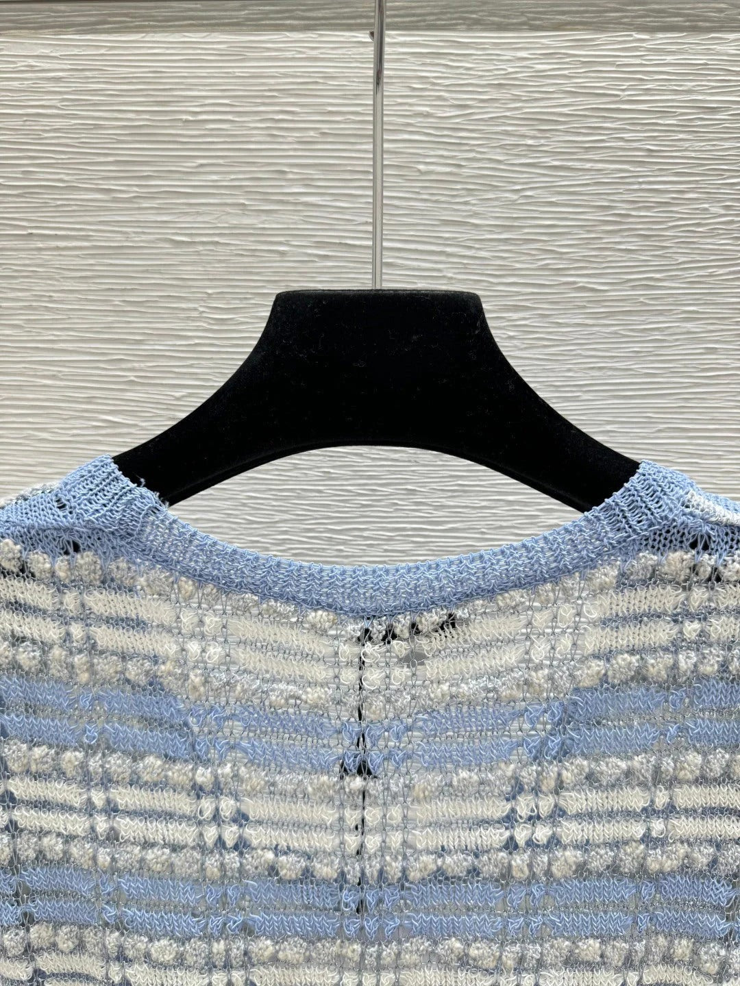 Chanel 2026 Striped Short-sleeved Shirt Blue Polyester Viscose 516783