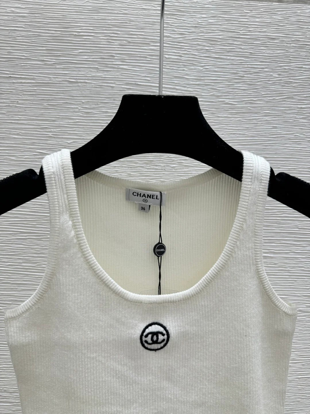 Chanel 2026 Tank Top White and Gray Polyester Viscose