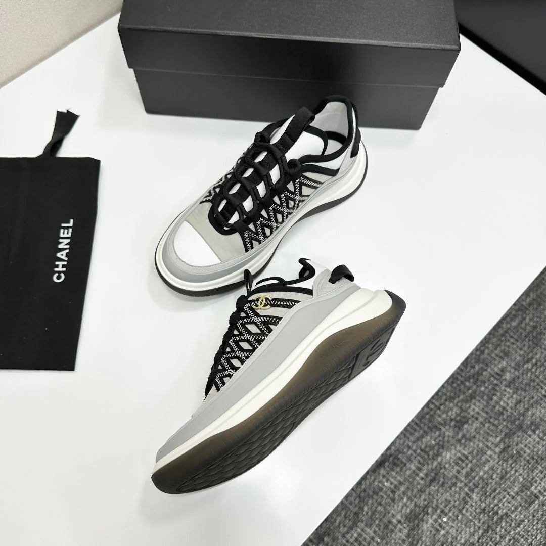 CC 26s Casual Sneakers Black White Gray Fabric Cowhide 626373