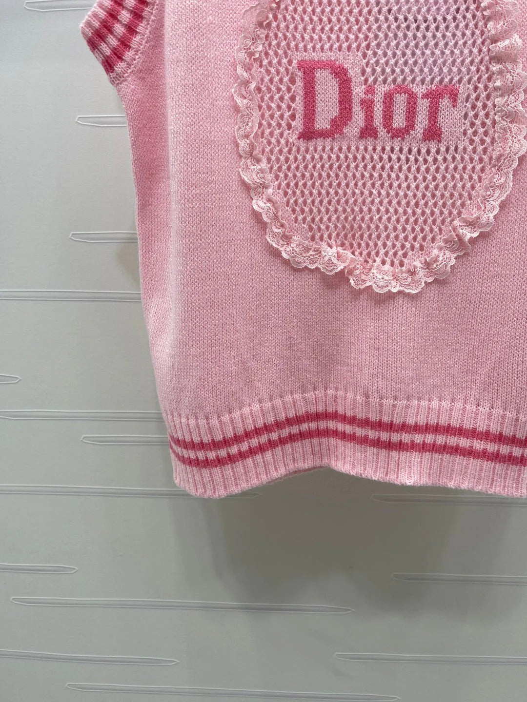 Dior 2026 Embroidered Knit Vest Cotton Wool 380824