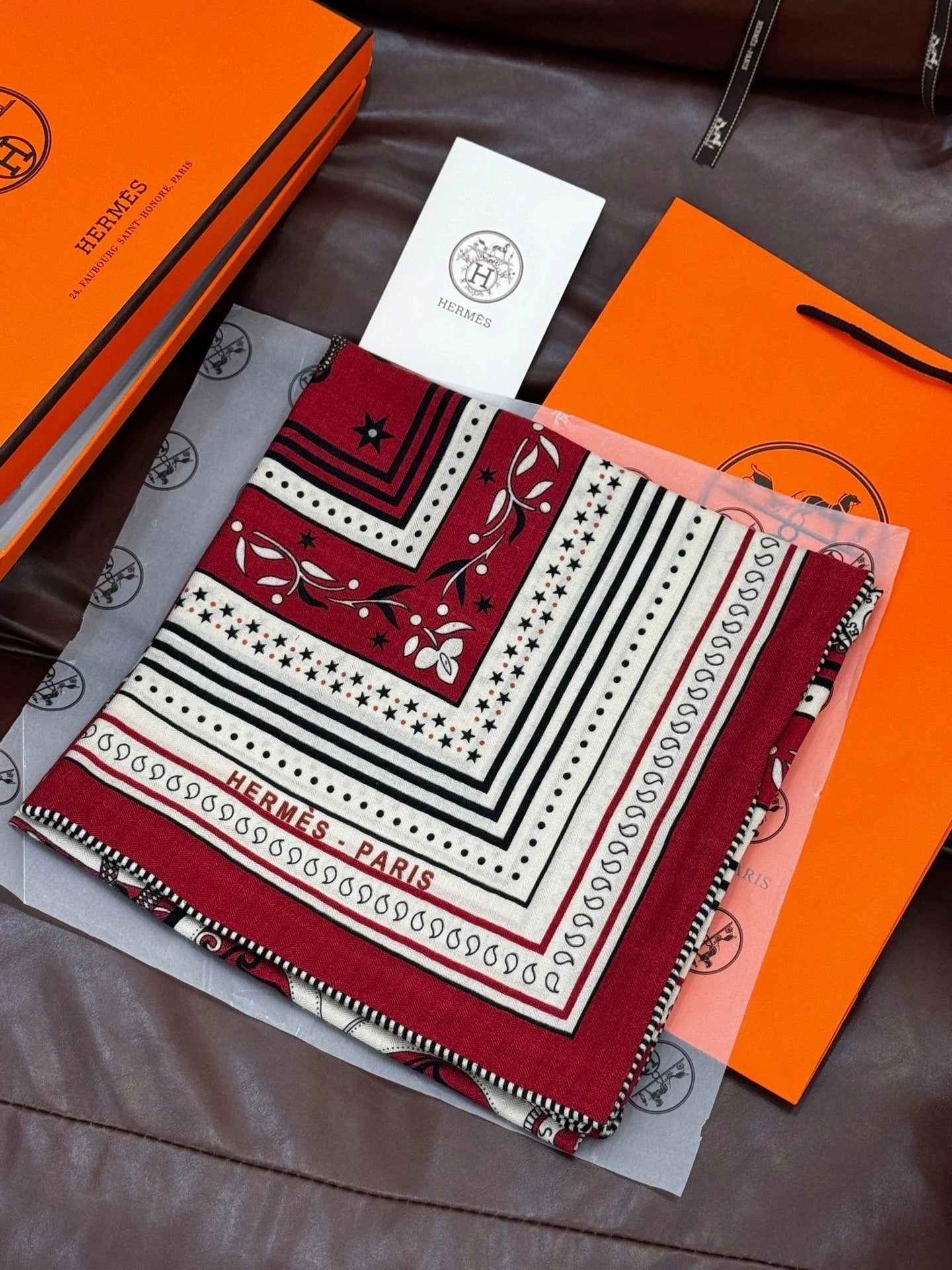 HERMES 25S SCARF 140 IN CASHMERE SILK 727317