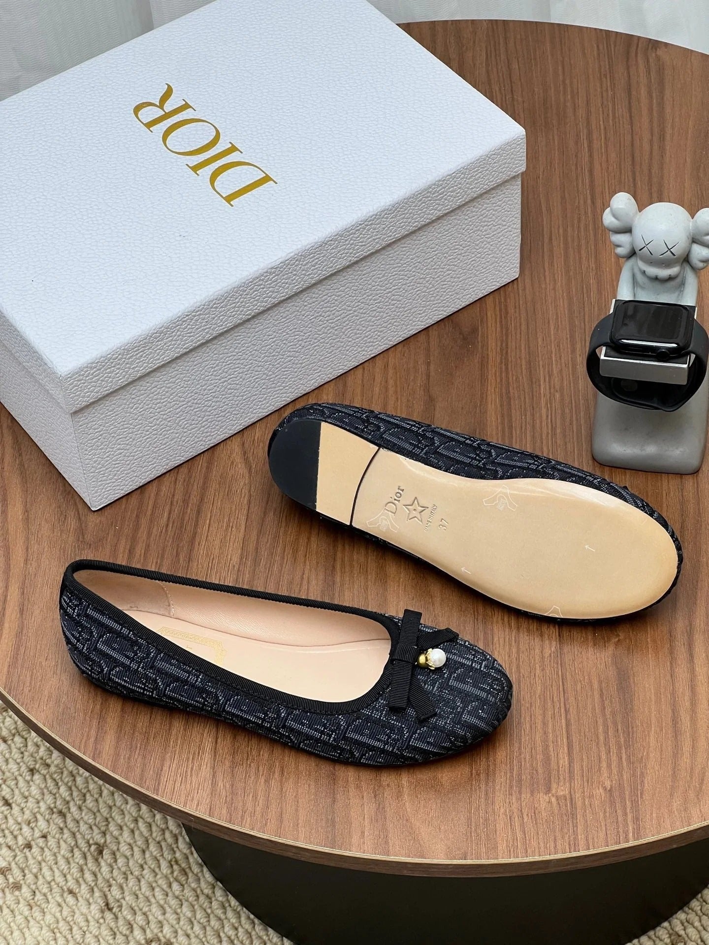 CD Oblique Ballet Flat Fabric Cowhide 846595