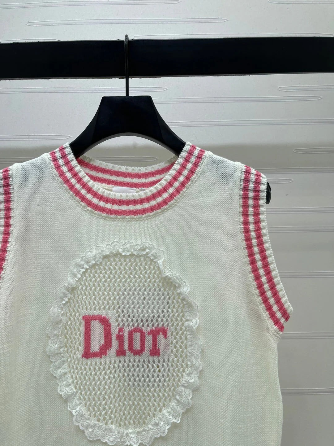 Dior 2026 Embroidered Knit Vest Cotton Wool 380824