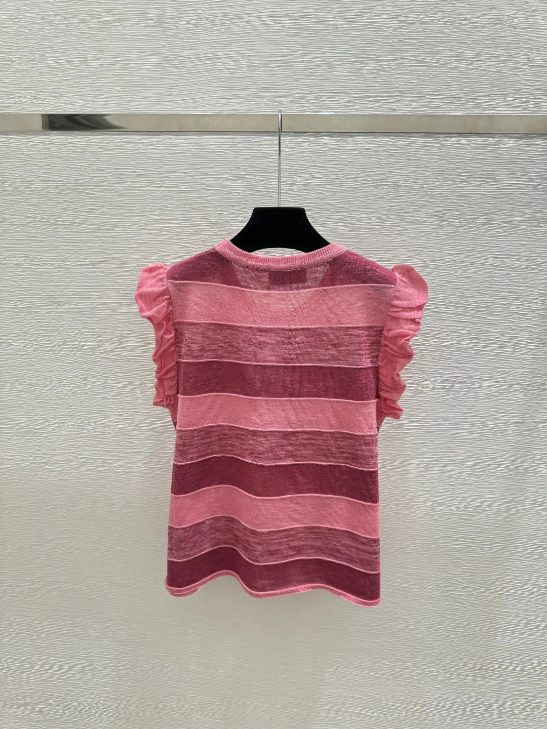 Chanel 2026 Striped Crew Neck Knitted Vest Tencel 516058