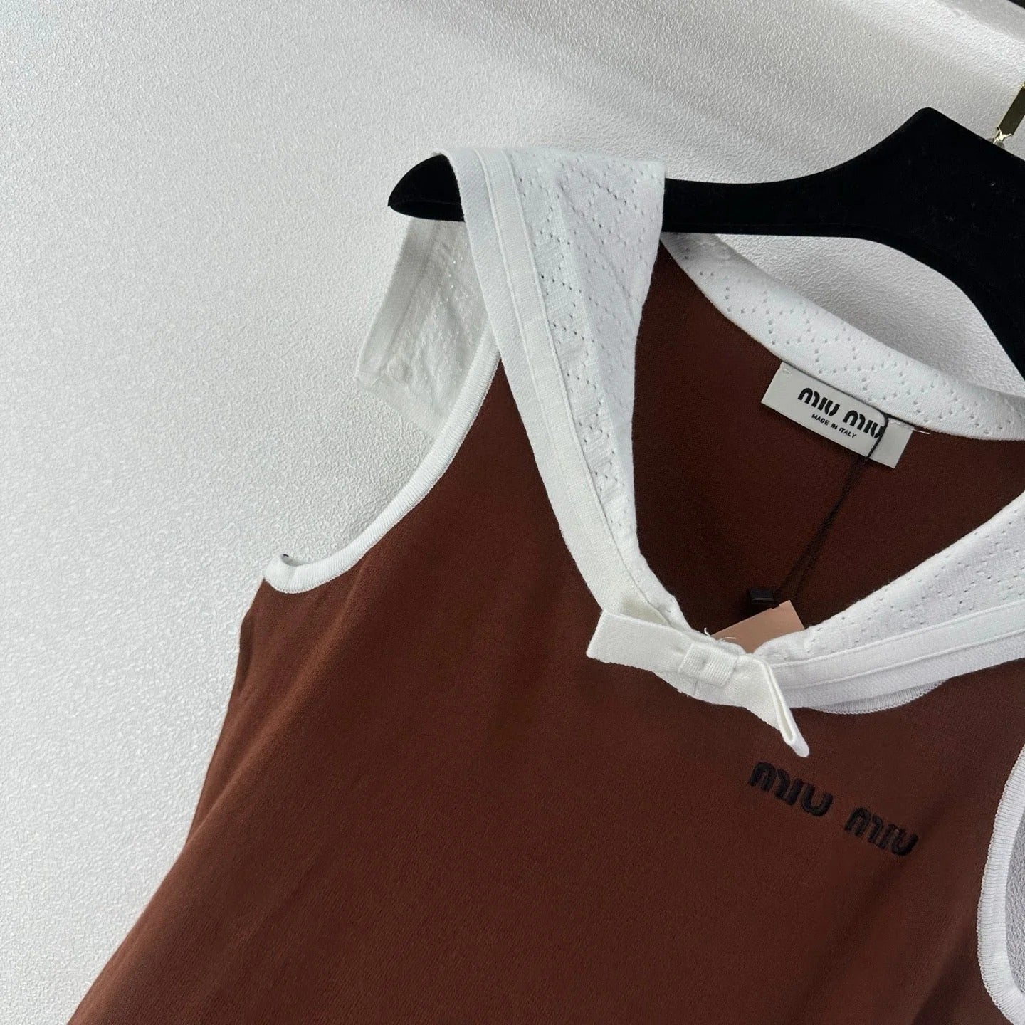 Miumiu 2026 Sailor Collar Bow Short-Sleeve Cotton 395594